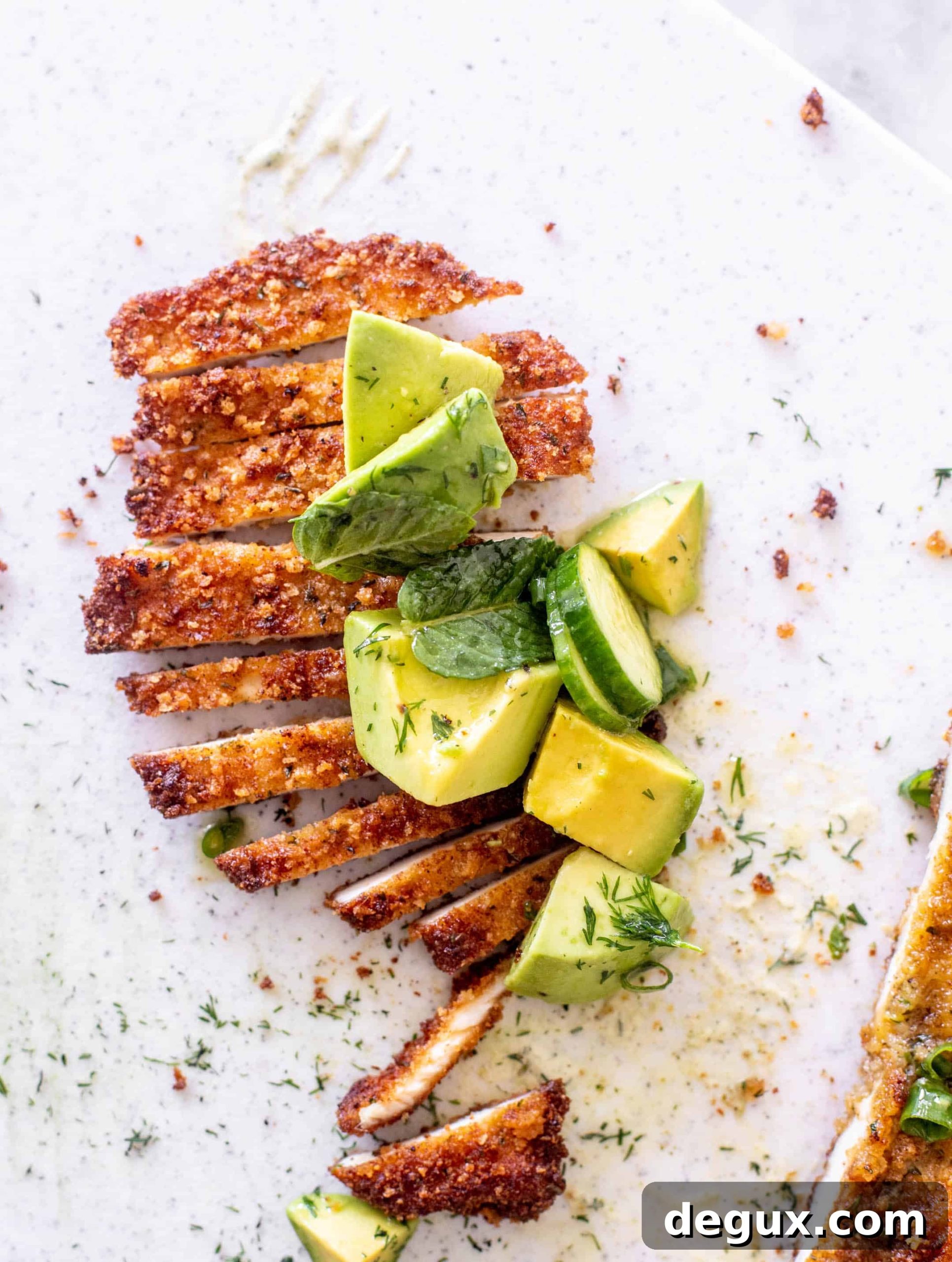 Crispy Chicken with Fresh Avocado Salad Recipe 10 crispy chicken with avocado salad