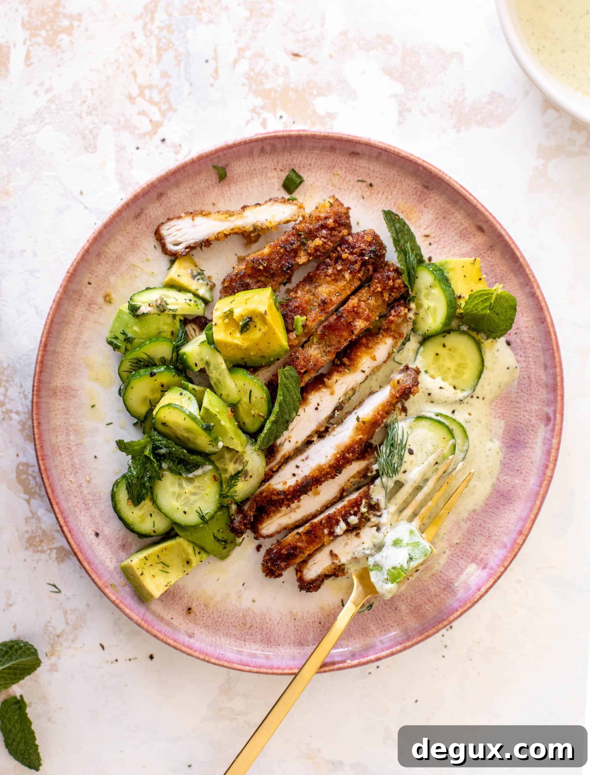 Crispy Chicken with Fresh Avocado Salad Recipe 8 crispy chicken with avocado salad