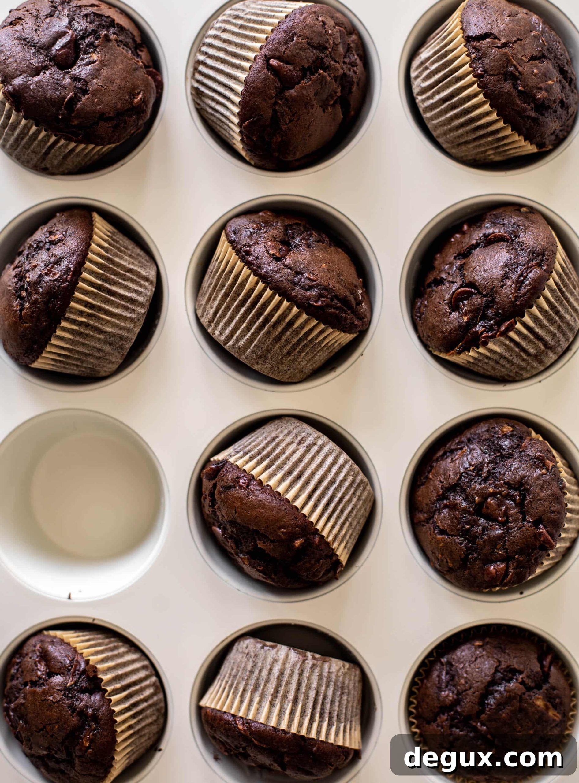 double chocolate zucchini muffins