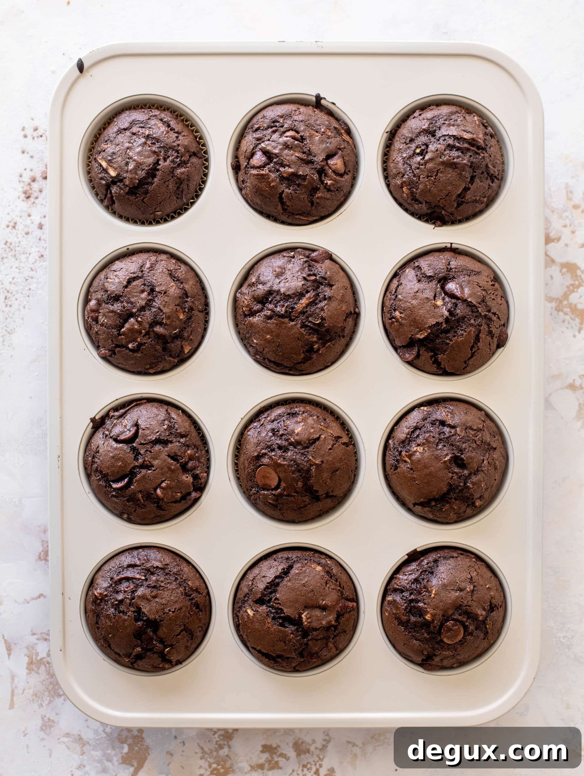 double chocolate zucchini muffins