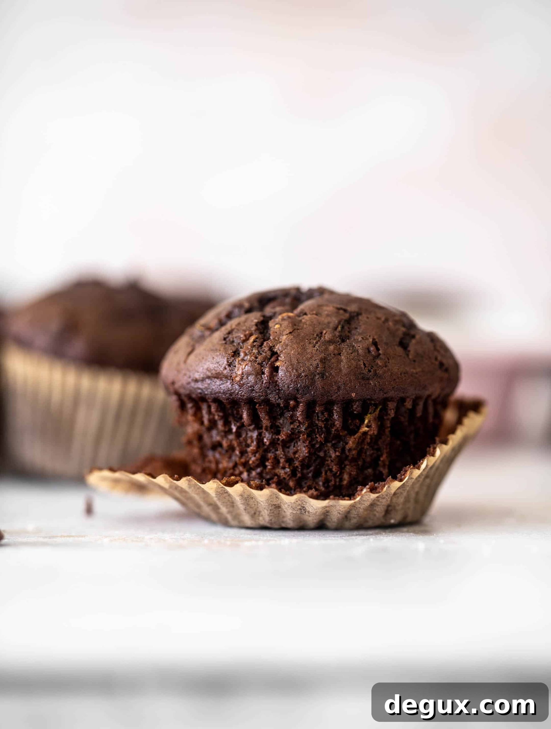 double chocolate zucchini muffins
