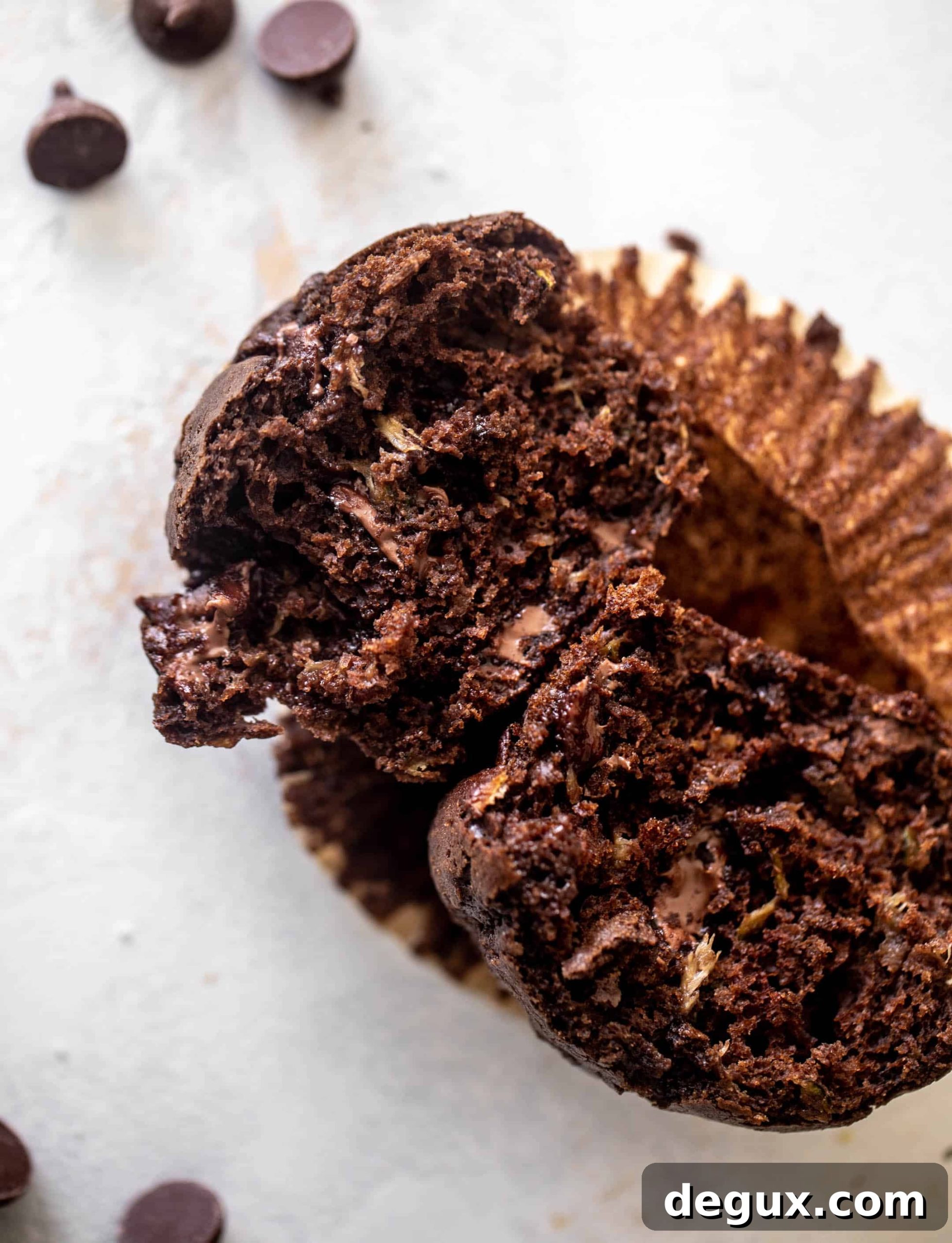 double chocolate zucchini muffins