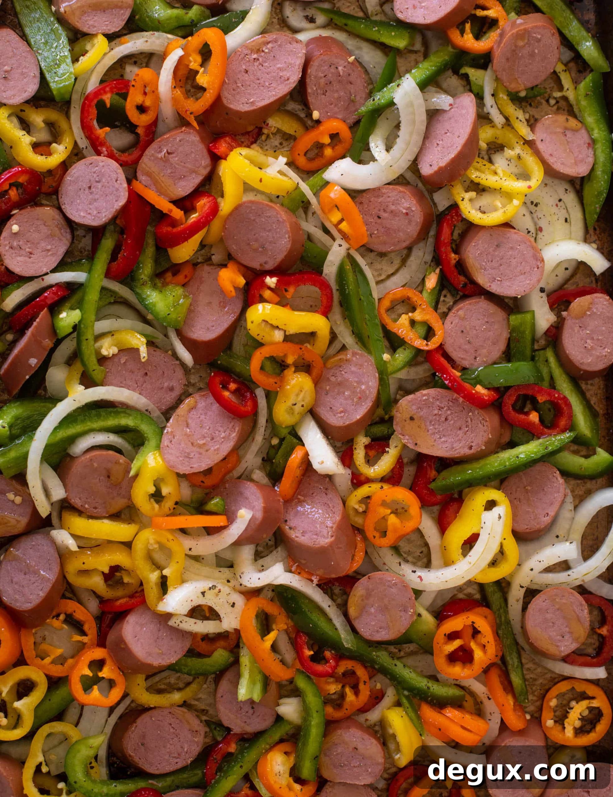sheet pan smoked sausage tortellini and vegetables