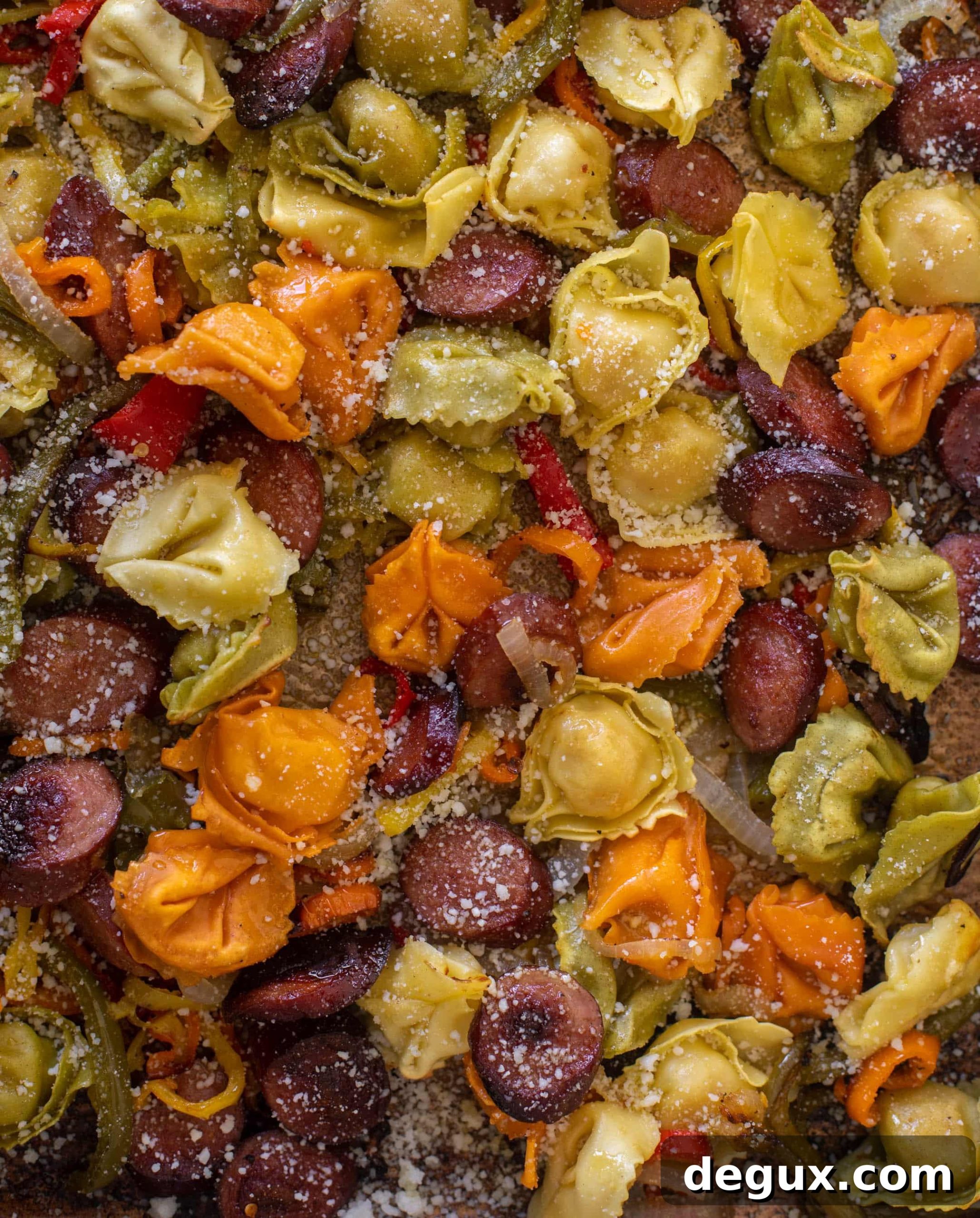 sheet pan smoked sausage tortellini and vegetables