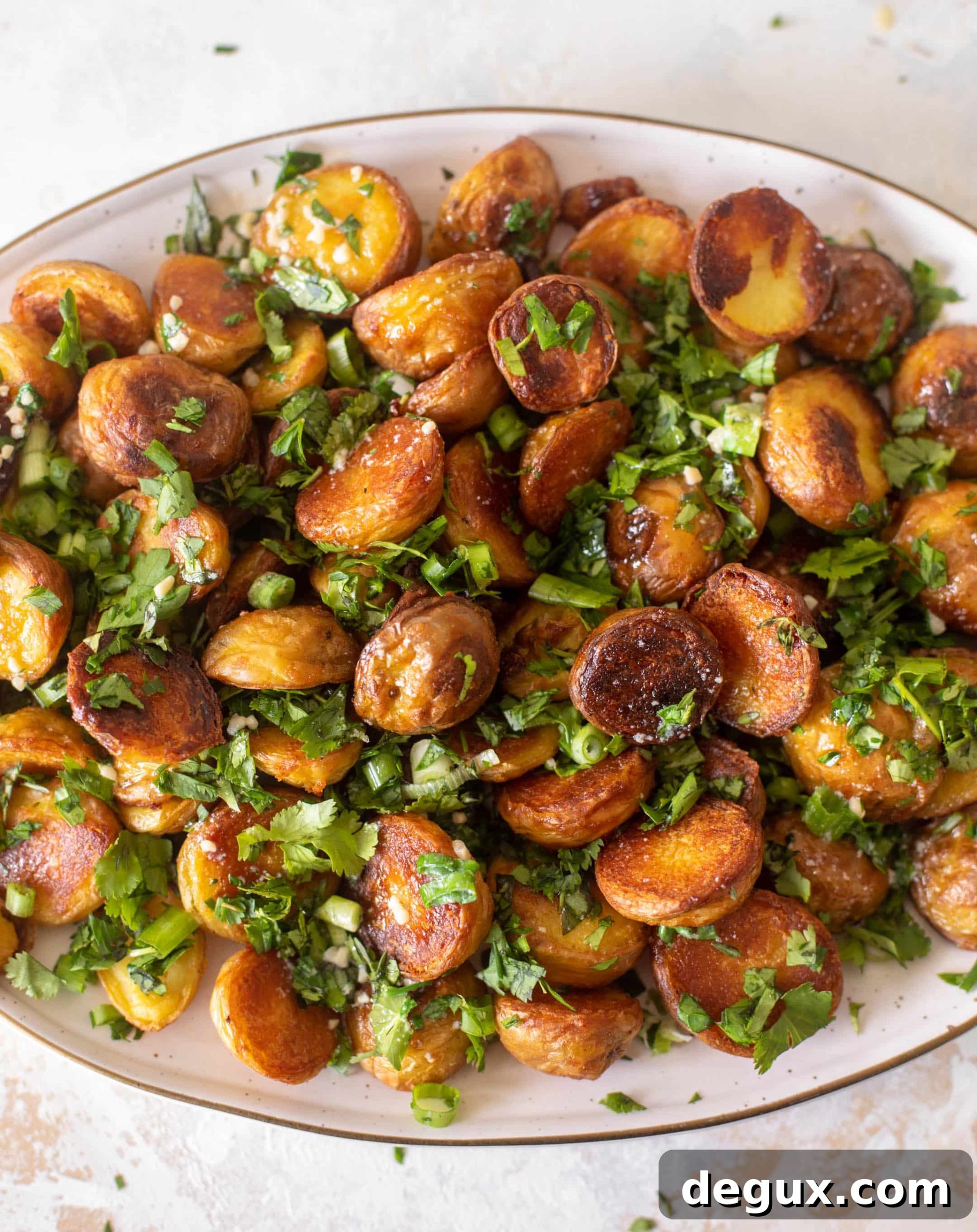 Herby Garlic-Crisped Potatoes with Mixed Fresh Herbs 5 best crispy roasted potatoes with herbs