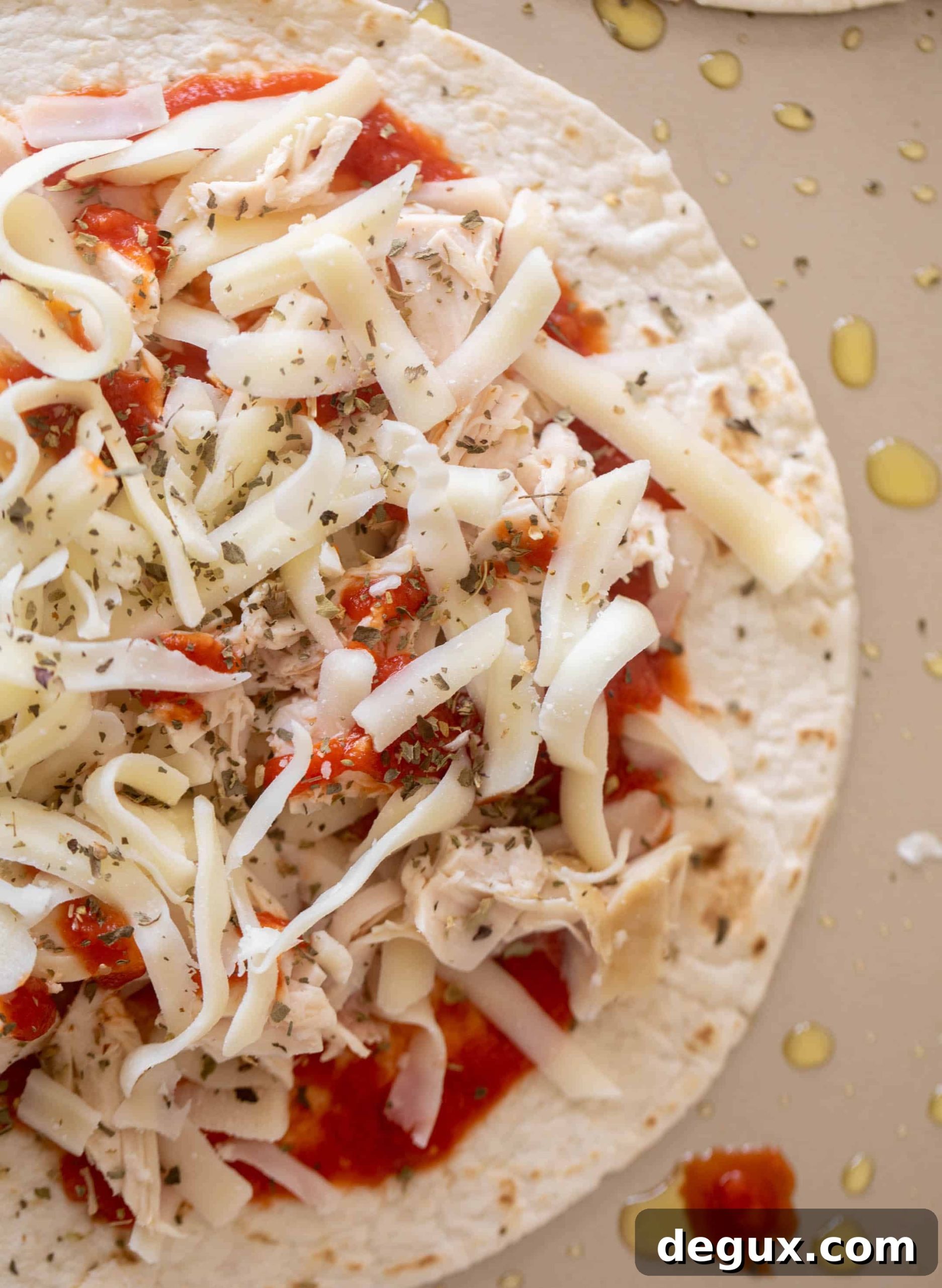 baked pizza chicken quesadillas