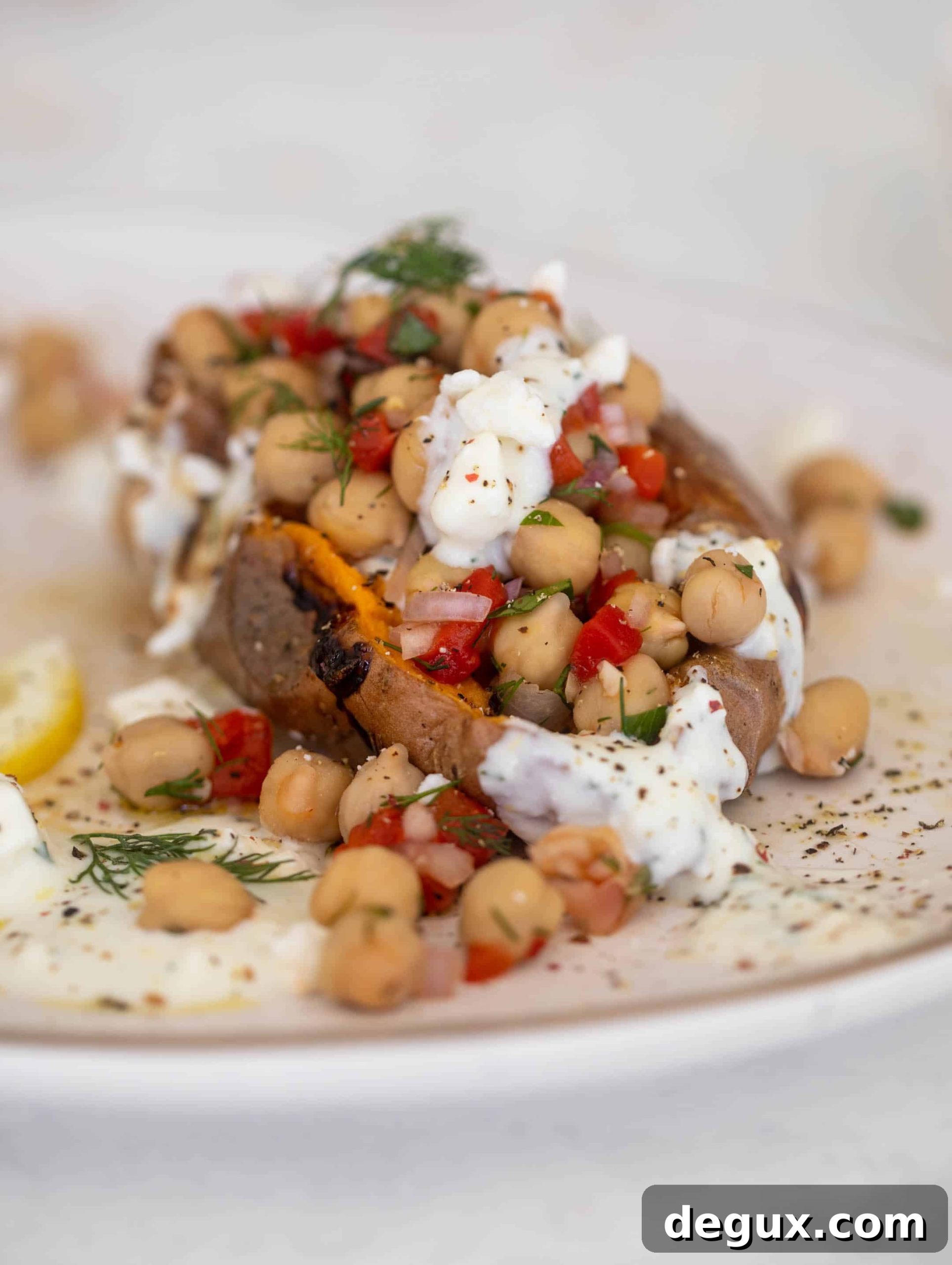 mediterranean stuffed sweet potatoes