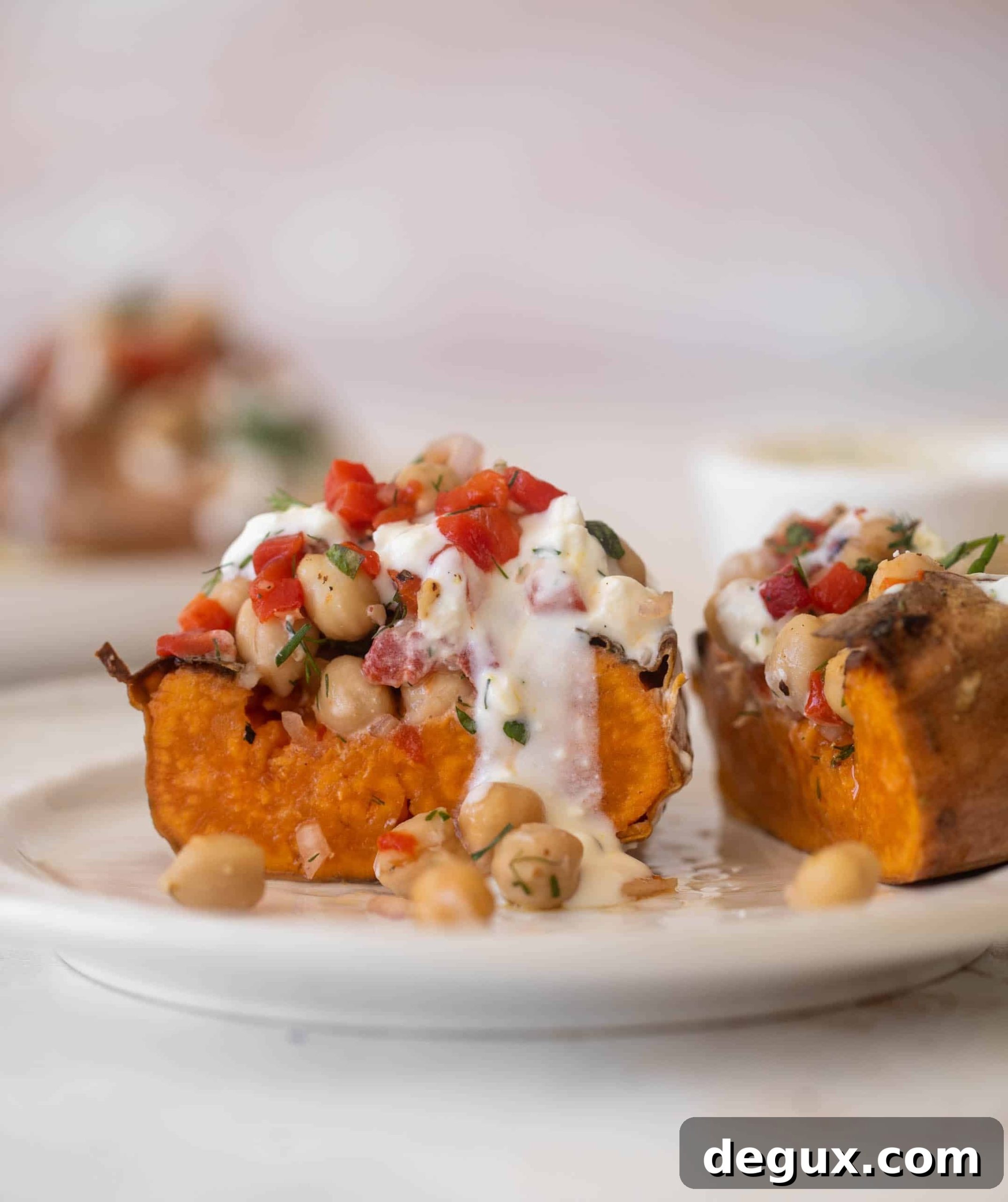 mediterranean stuffed sweet potatoes