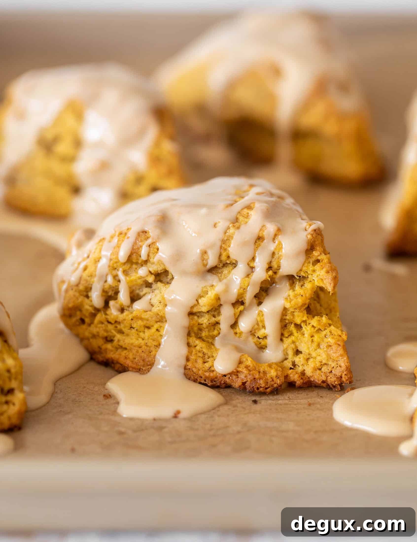 pumpkin scones with espresso glaze