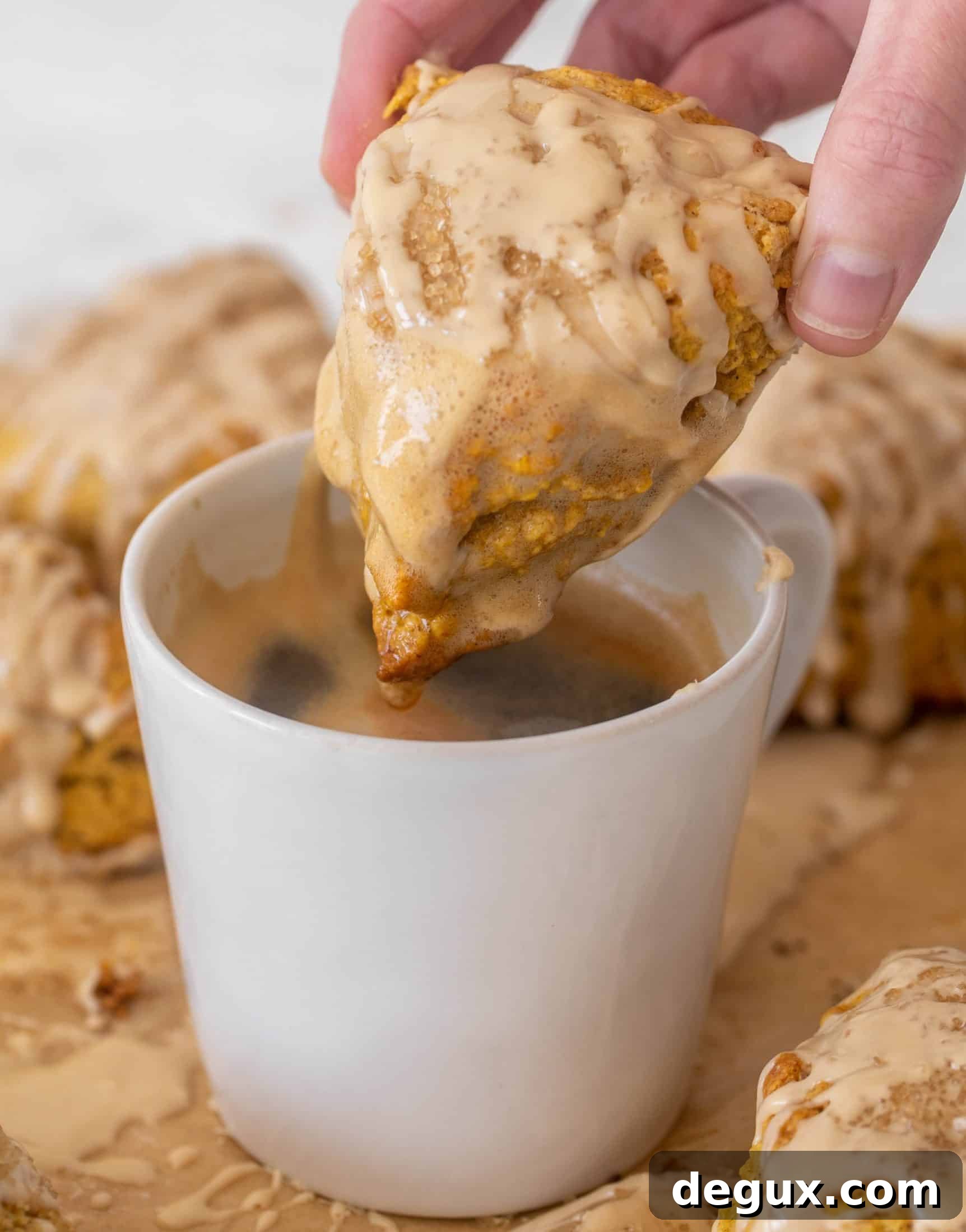 pumpkin scones with espresso glaze