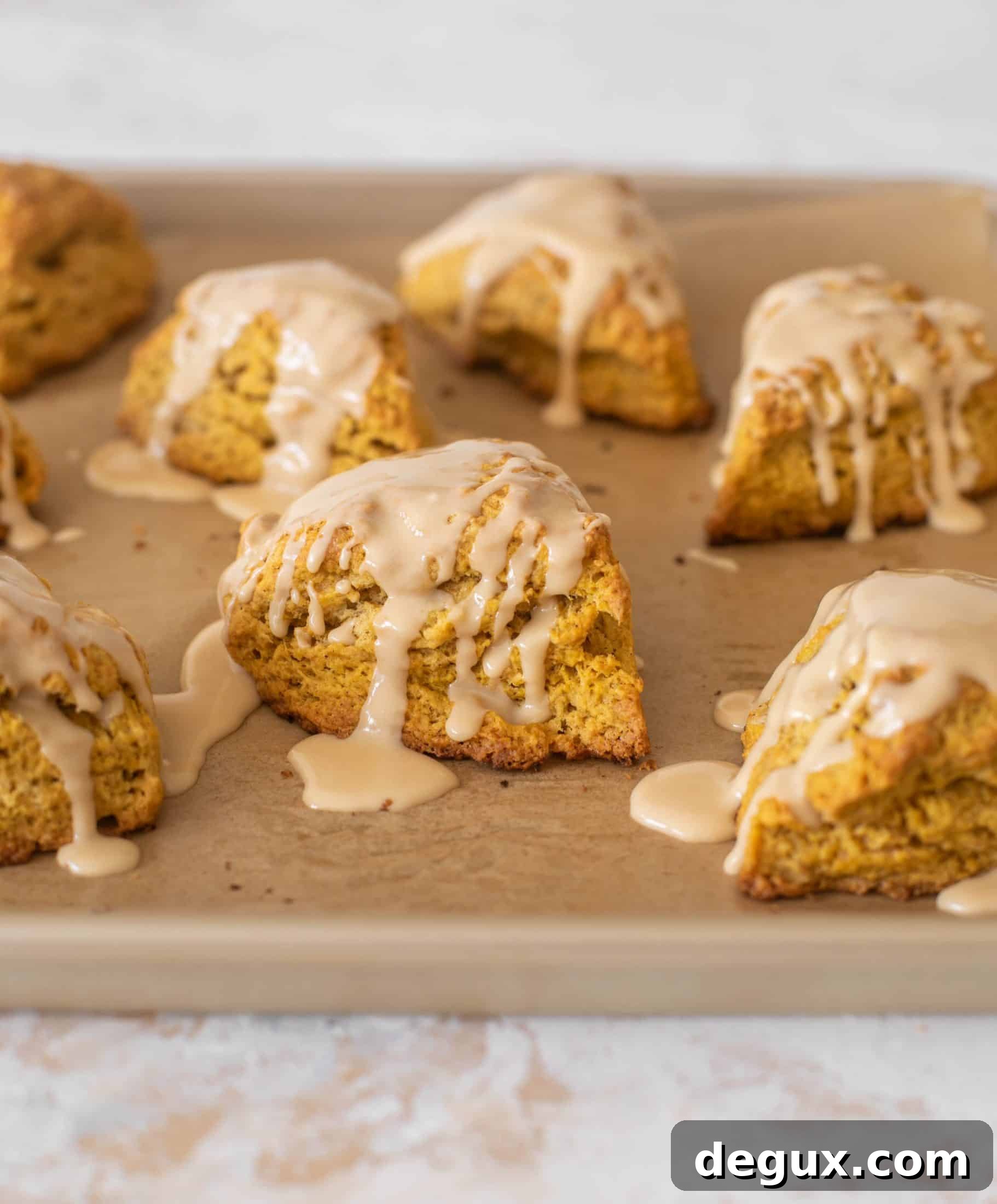 pumpkin scones with espresso glaze