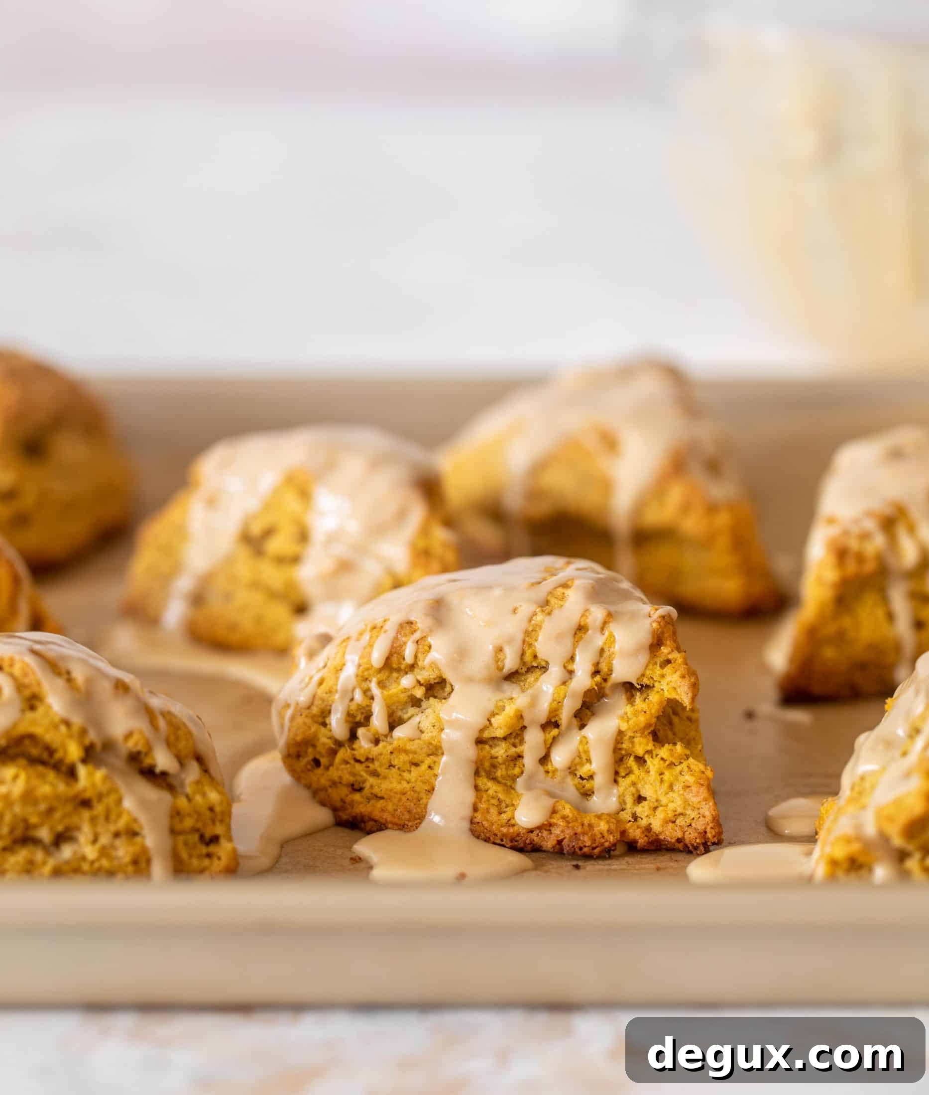 pumpkin scones with espresso glaze