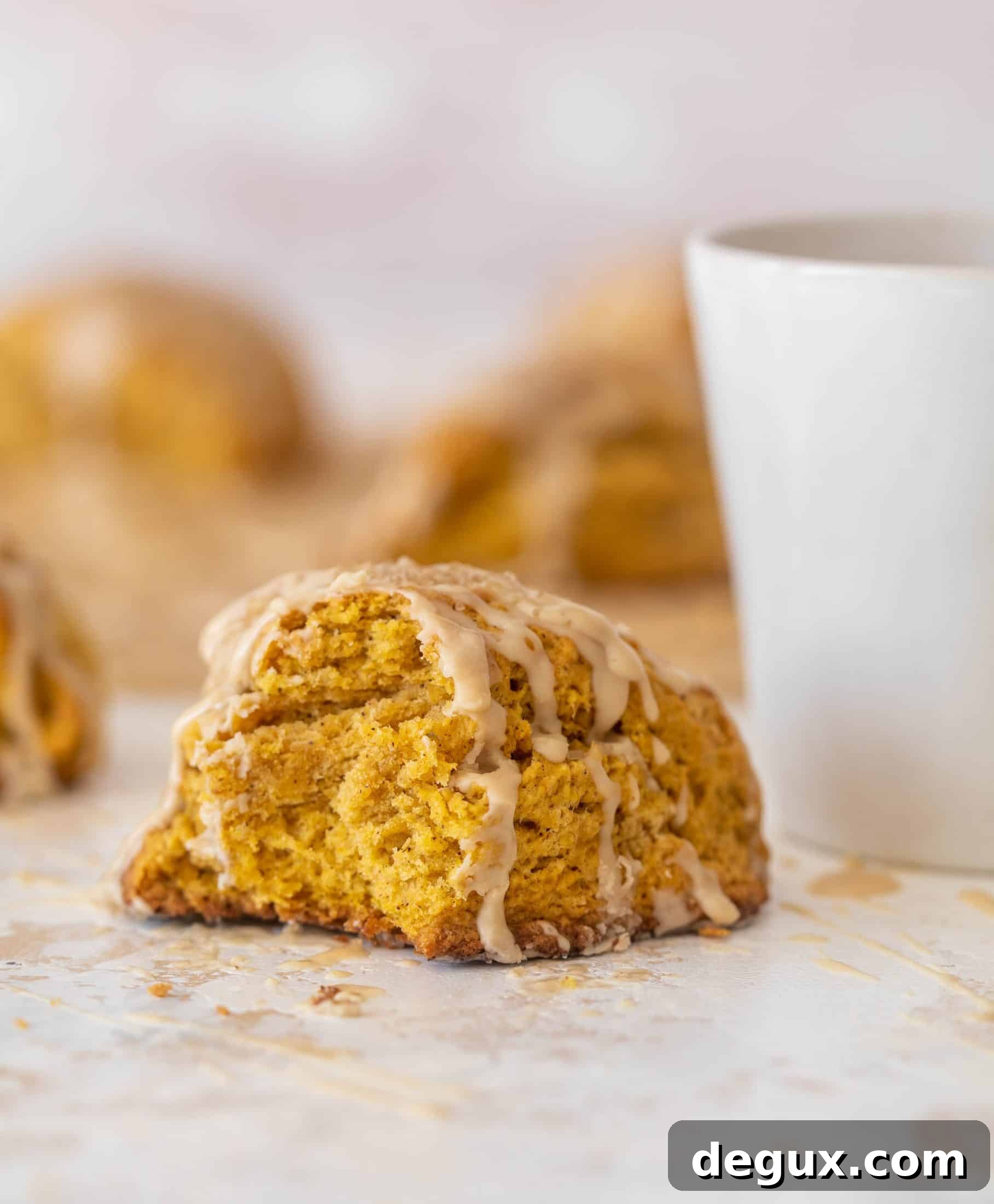 pumpkin scones with espresso glaze