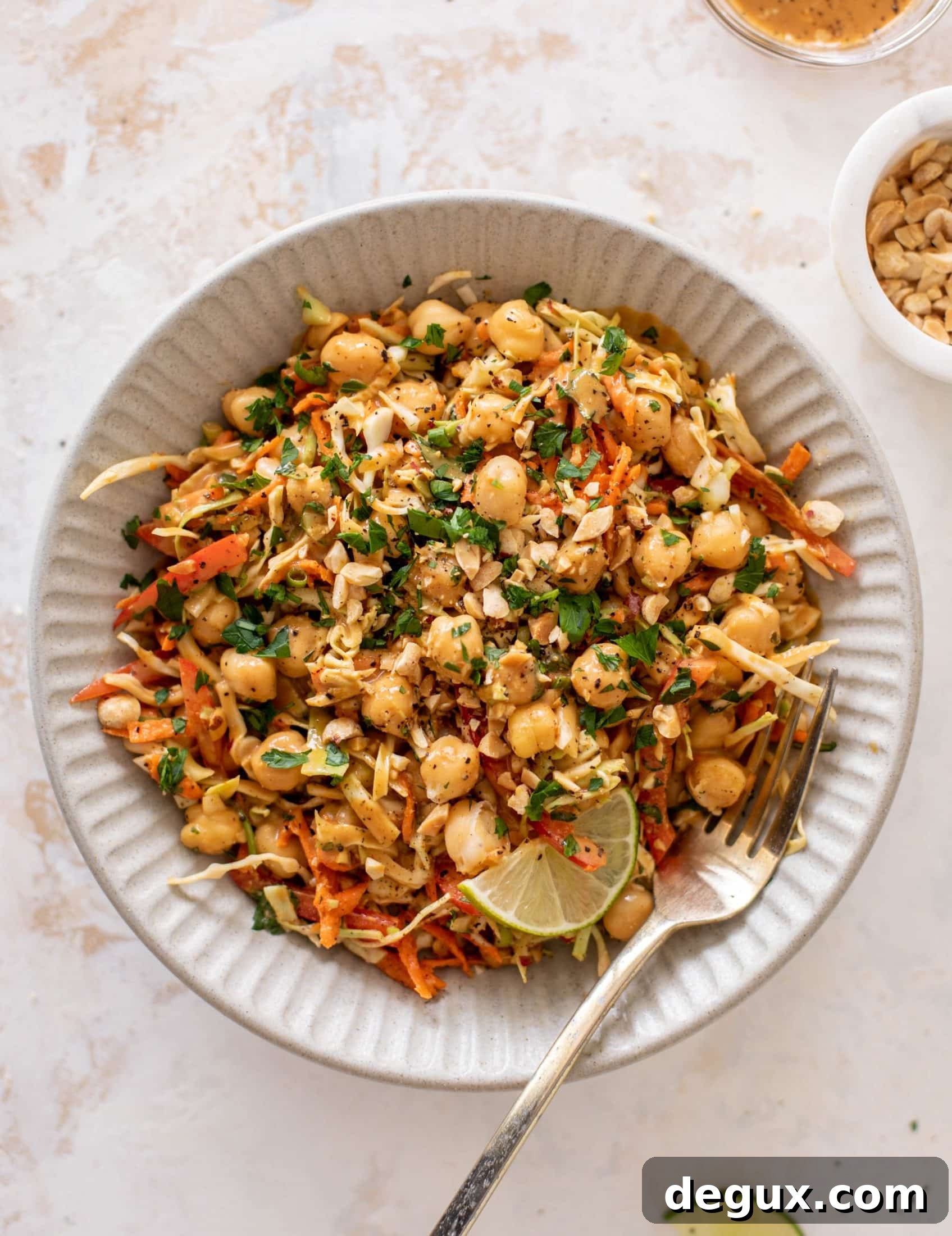 Crispy Chickpea Salad with Creamy Peanut Dressing 12 chickpea crunch salad with peanut dressing