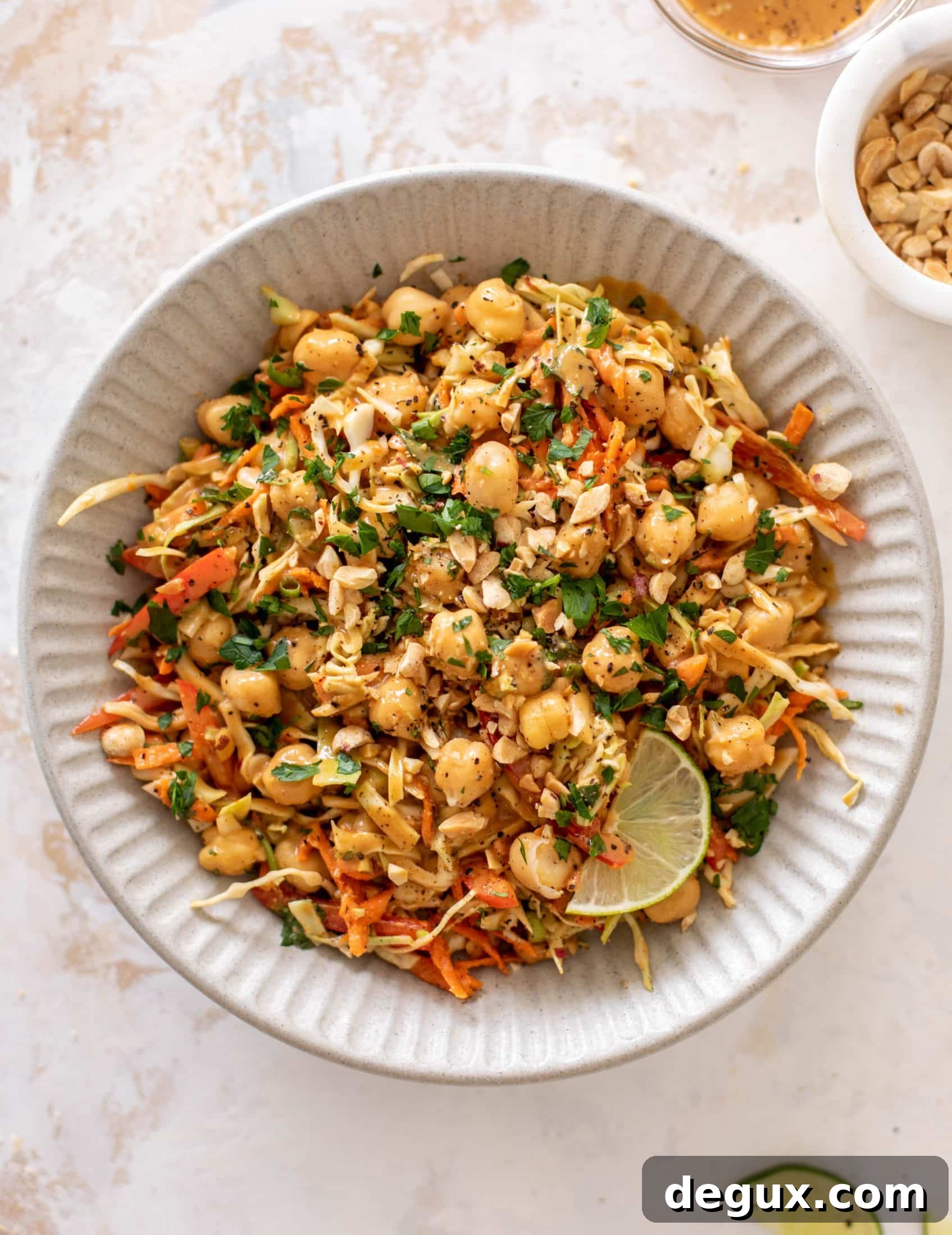 Crispy Chickpea Salad with Creamy Peanut Dressing 9 chickpea crunch salad with peanut dressing