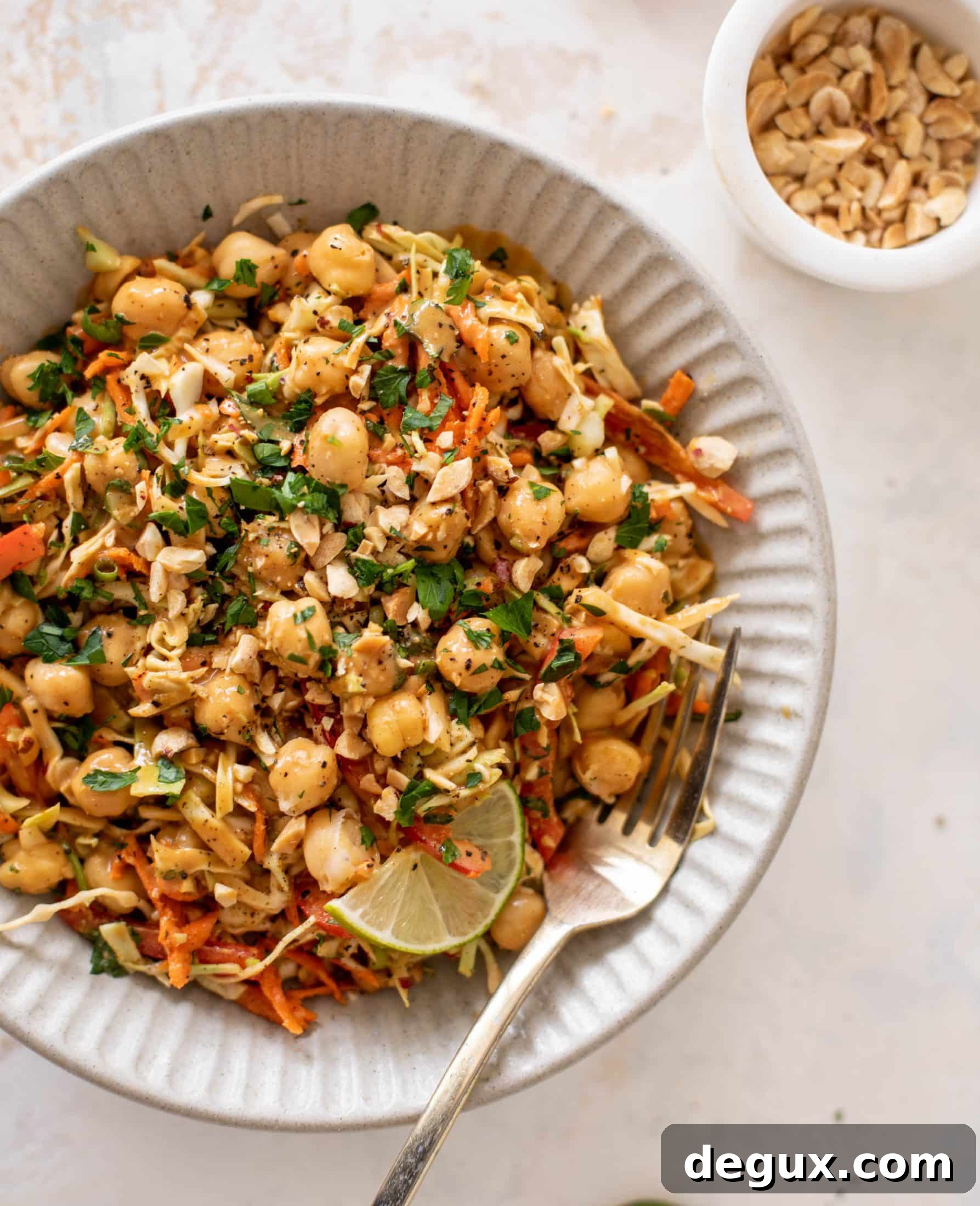 Crispy Chickpea Salad with Creamy Peanut Dressing 10 chickpea crunch salad with peanut dressing