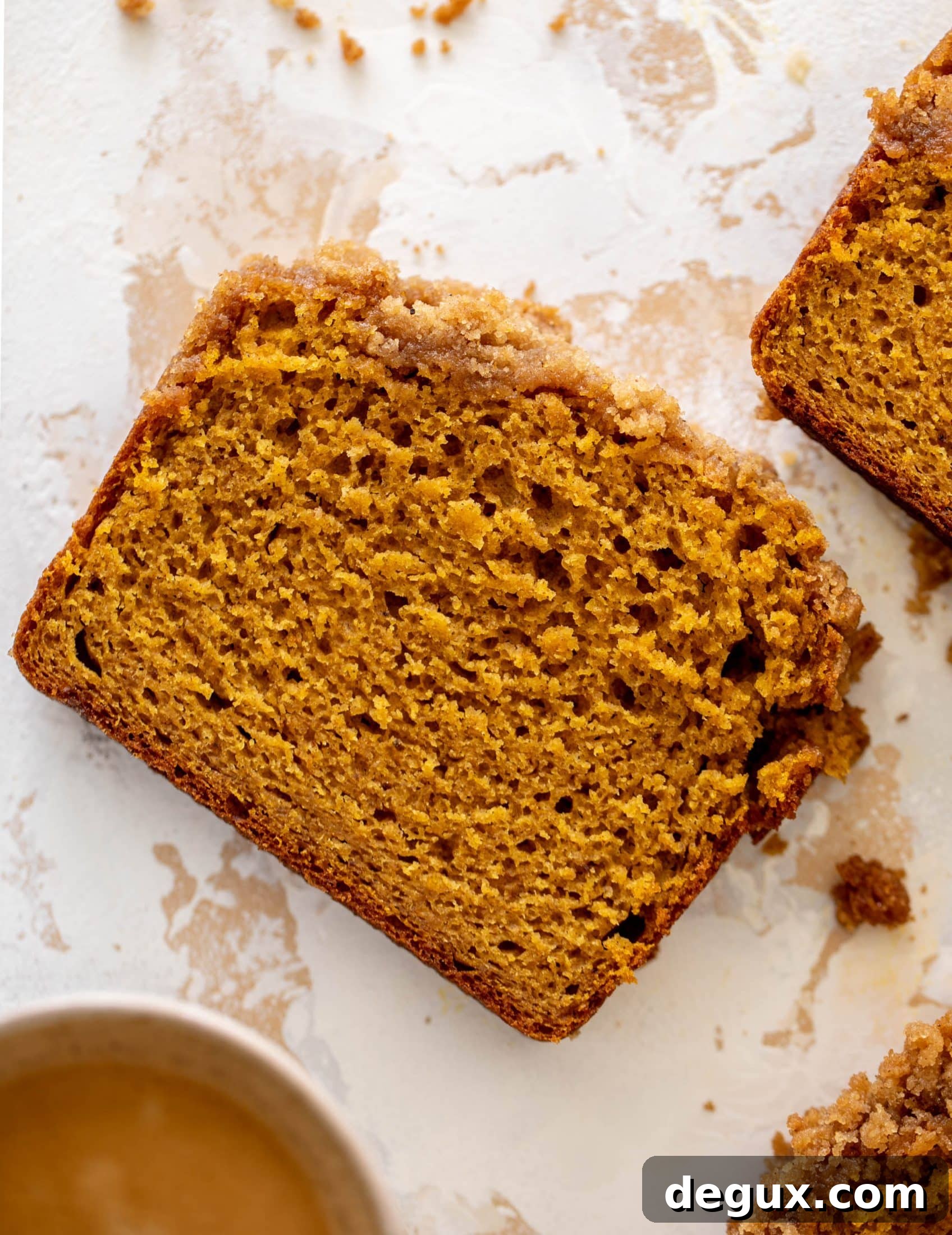 Spiced Pumpkin Bread with Chai Crumble Topping 10 pumpkin bread with chai crumble