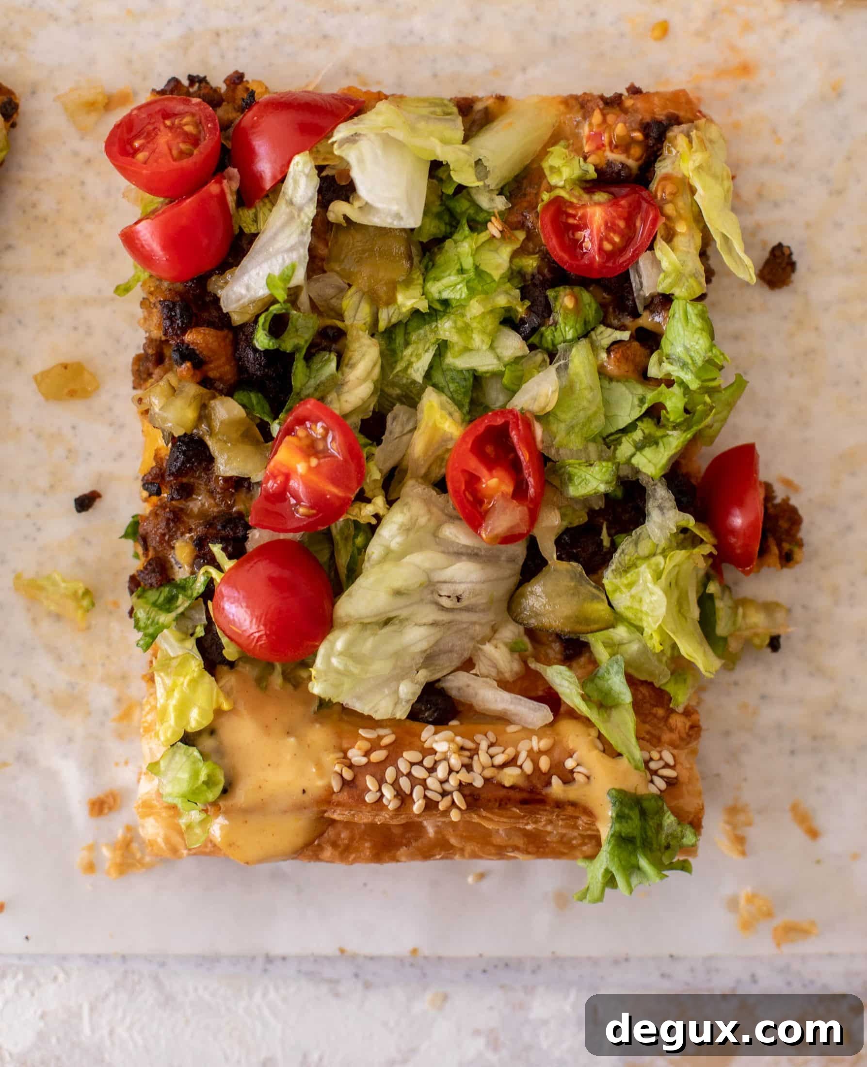 cheeseburger puff pastry pizza
