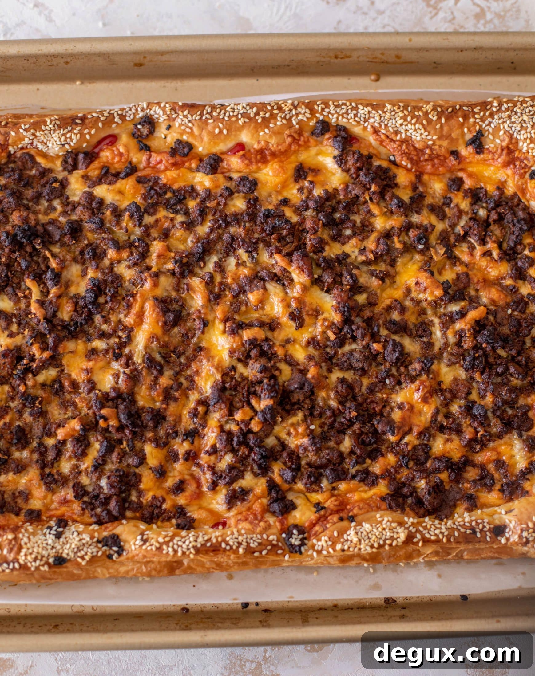 cheeseburger puff pastry pizza
