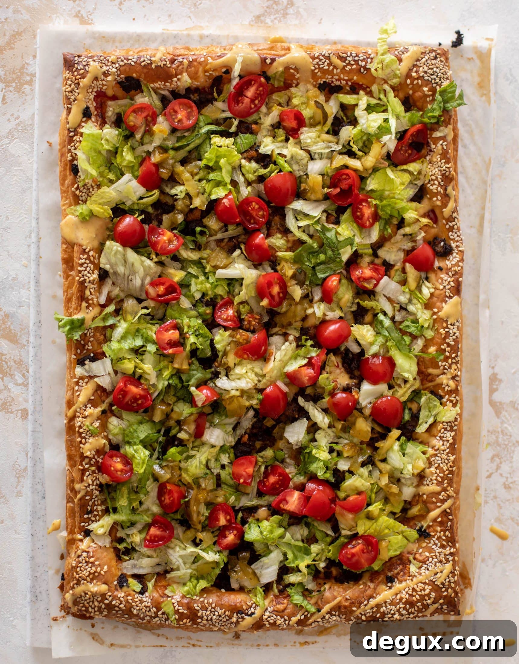 cheeseburger puff pastry pizza