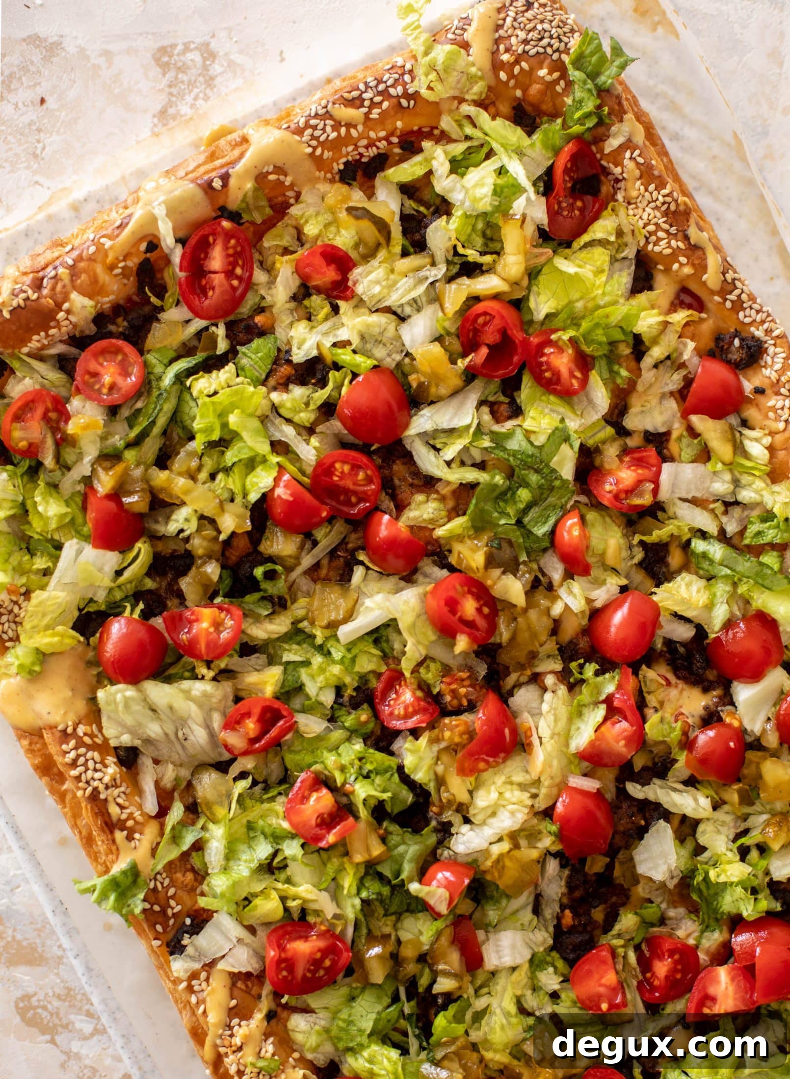 cheeseburger puff pastry pizza