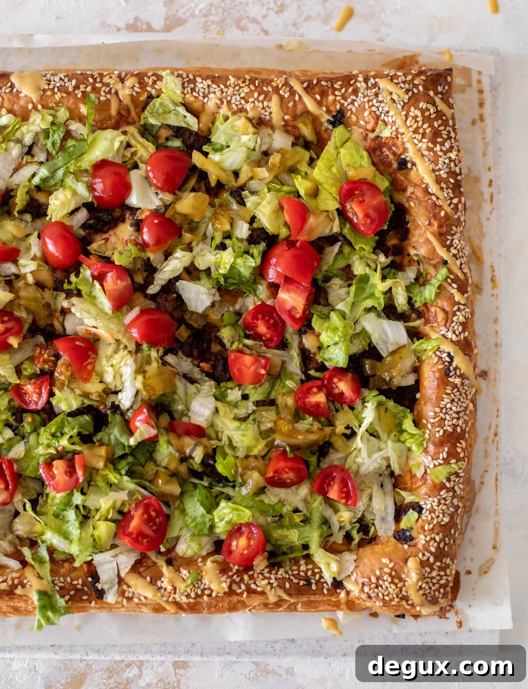 cheeseburger puff pastry pizza