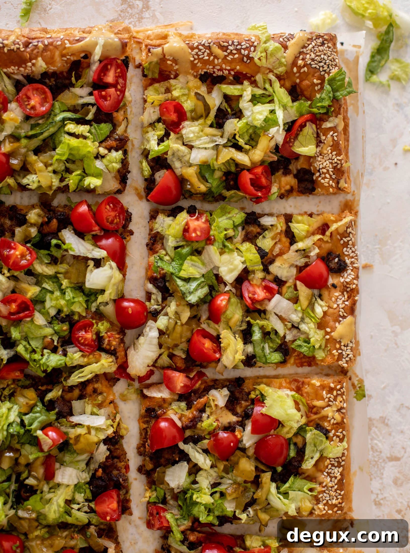 cheeseburger puff pastry pizza