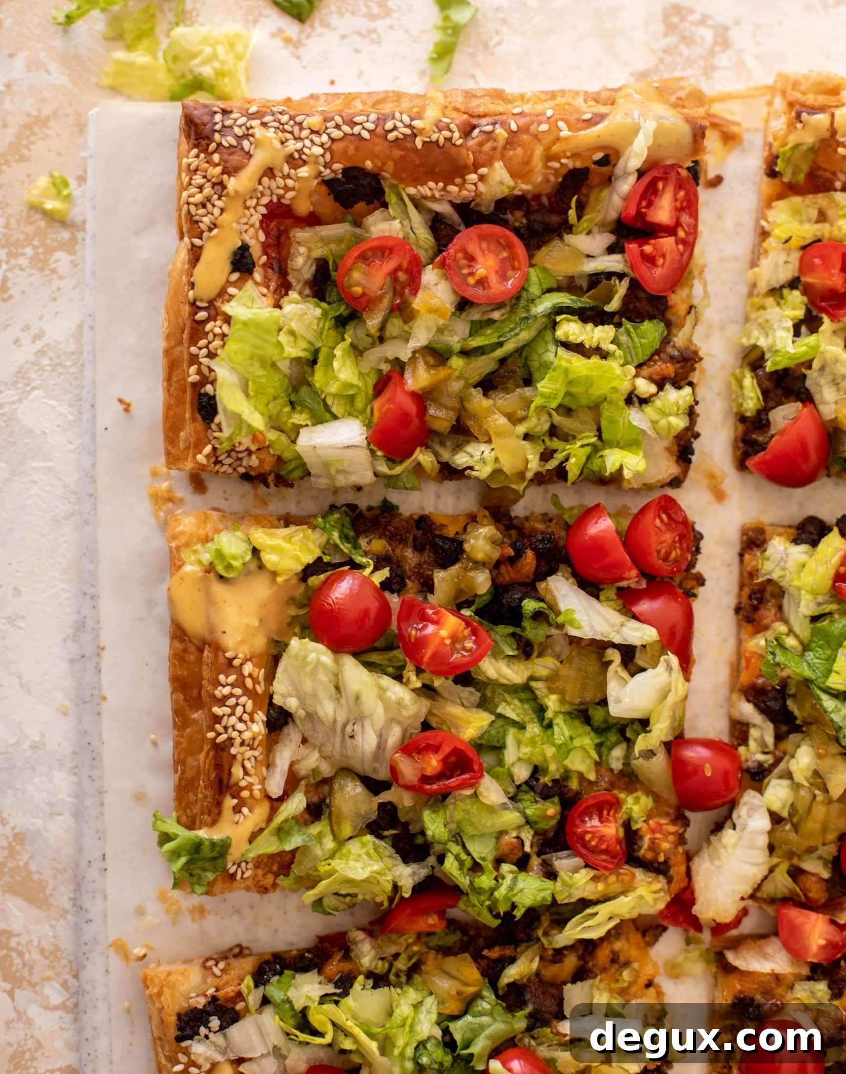 cheeseburger puff pastry pizza