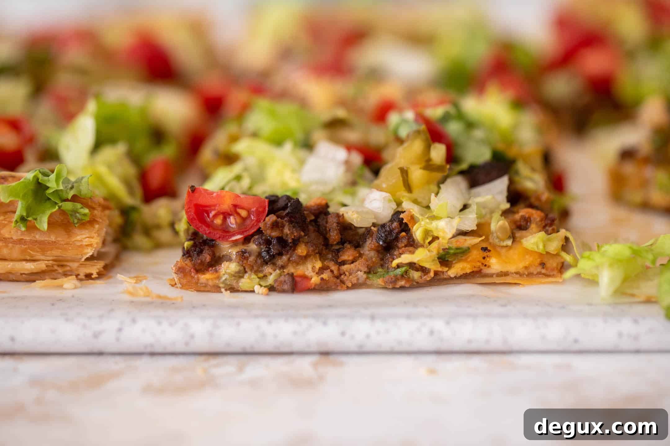 cheeseburger puff pastry pizza