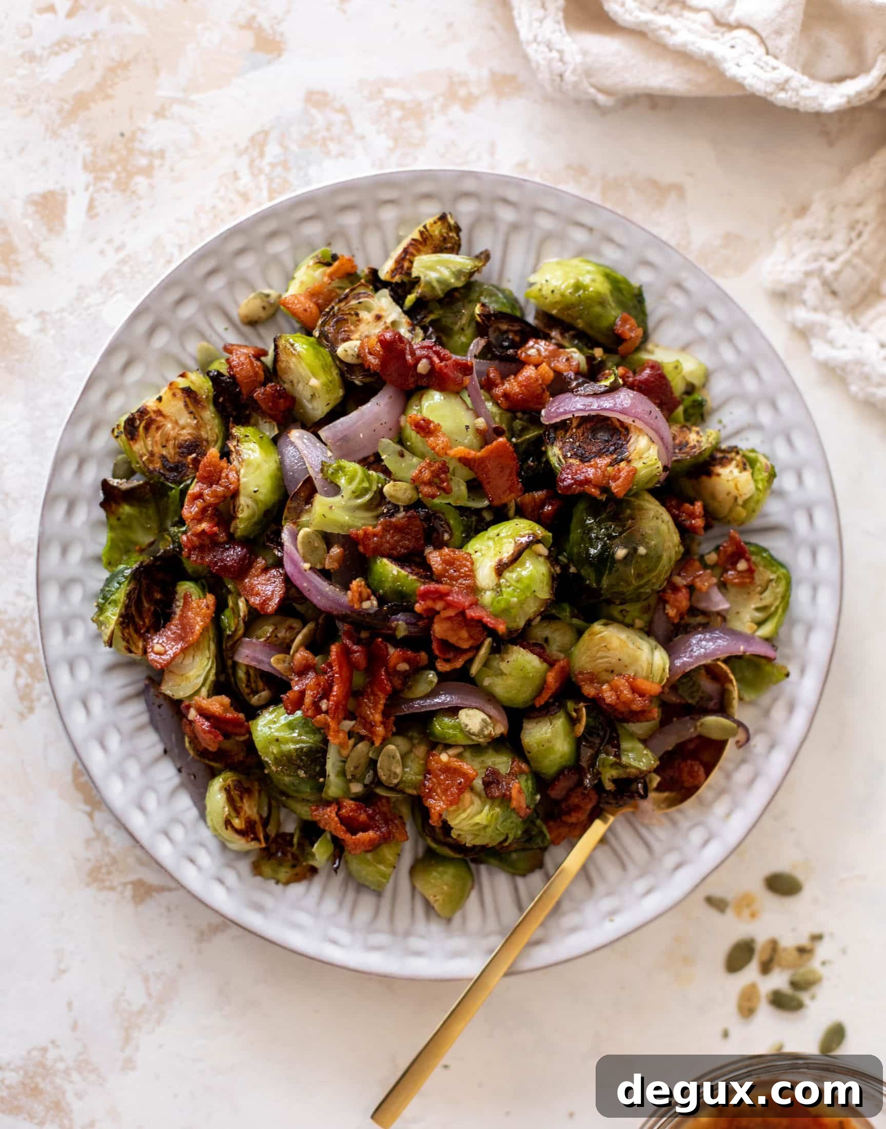 roasted brussels sprouts with hot bacon vinaigrette