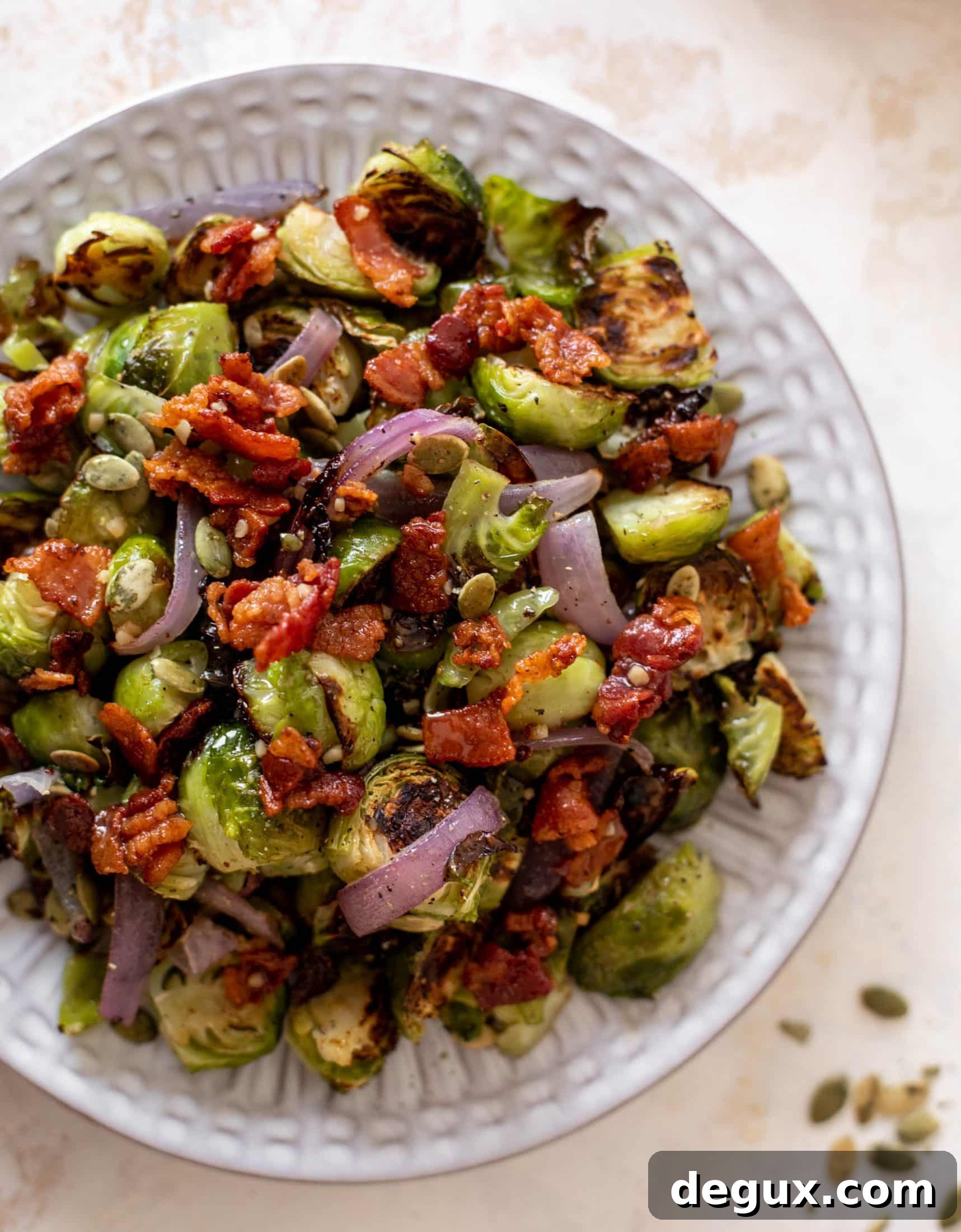 roasted brussels sprouts with hot bacon vinaigrette