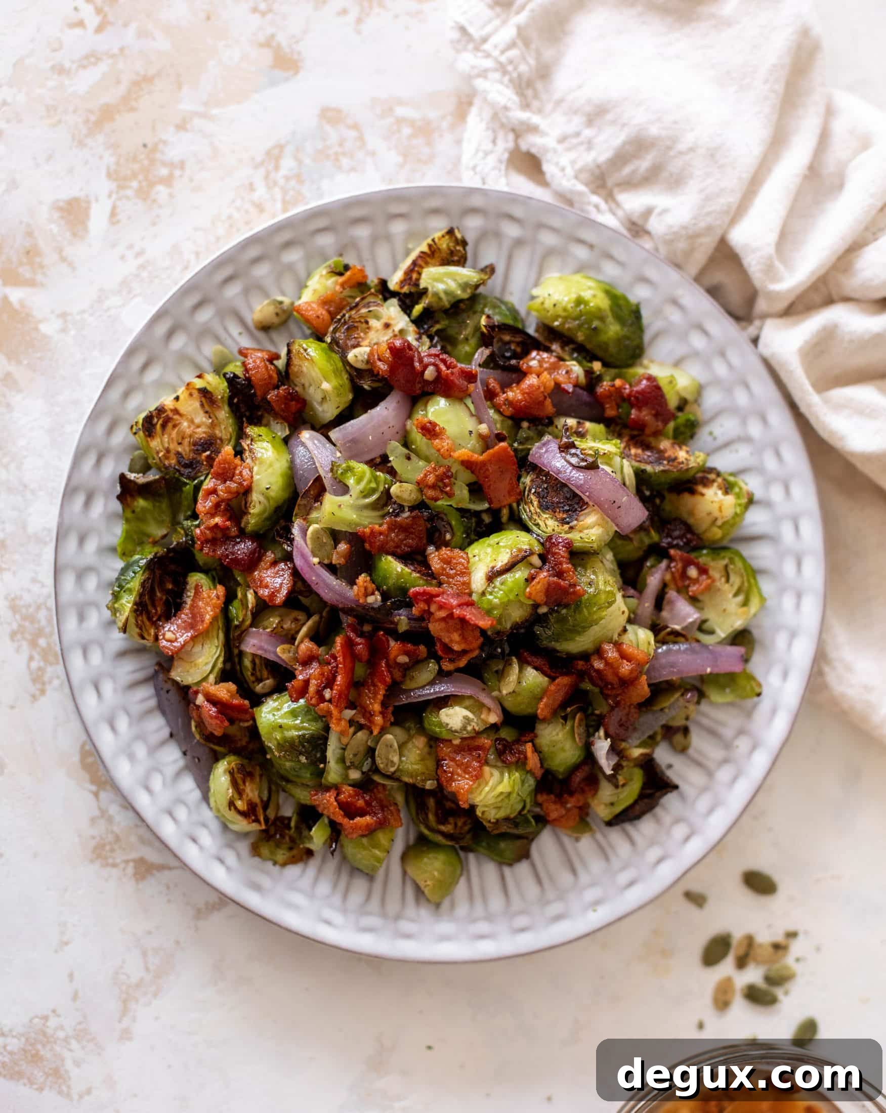 roasted brussels sprouts with hot bacon vinaigrette
