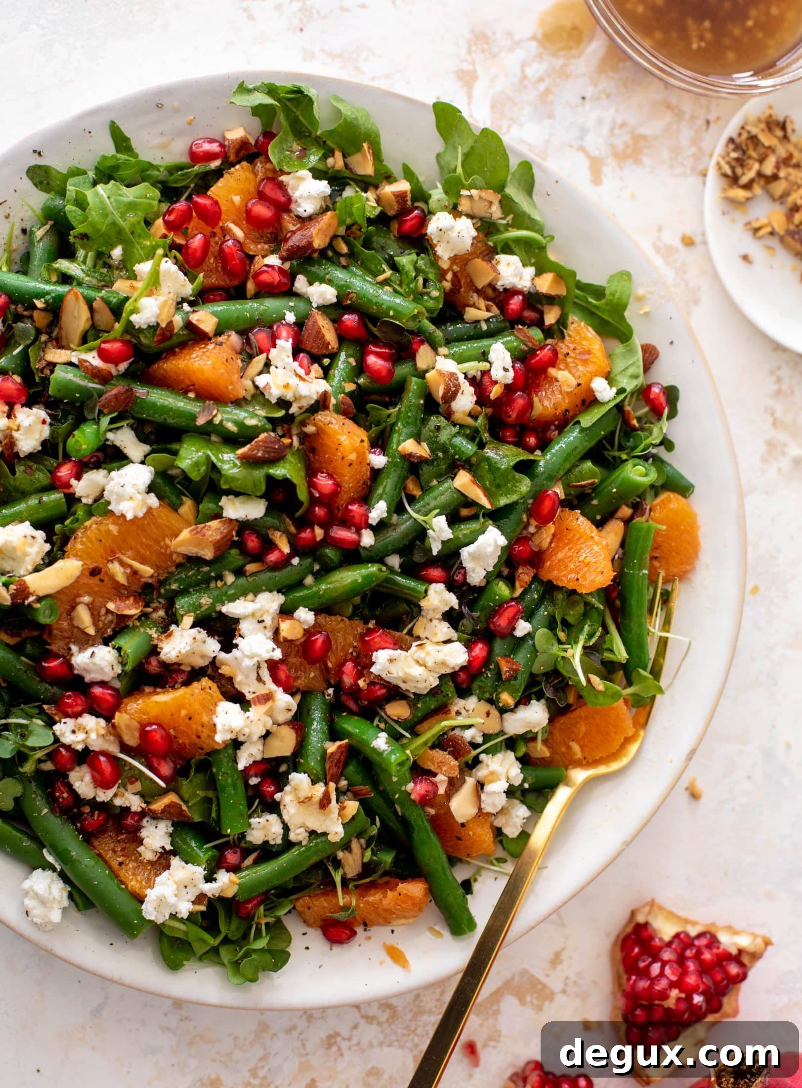 Festive Citrus Green Bean Salad with Pomegranate & Feta 2 christmas green bean salad