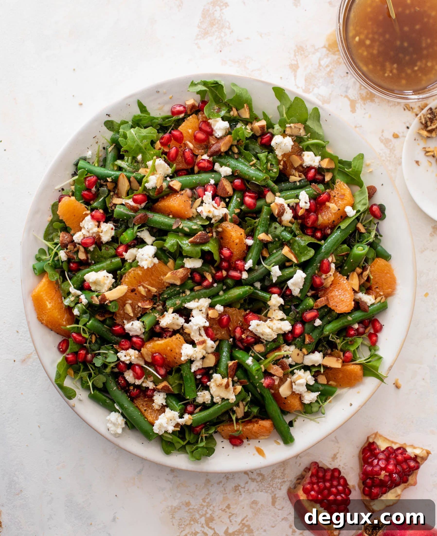 Festive Citrus Green Bean Salad with Pomegranate & Feta 6 christmas green bean salad