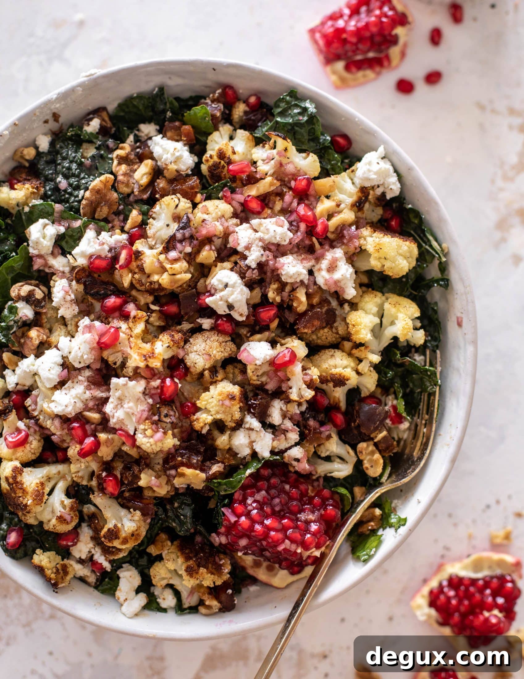 roasted cauliflower kale salad