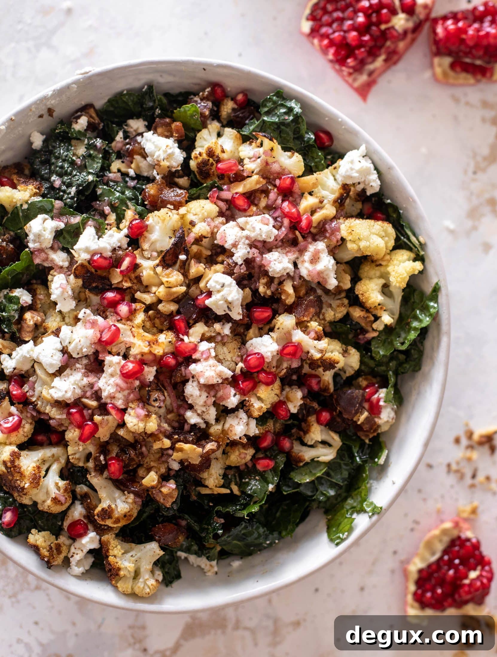 roasted cauliflower kale salad