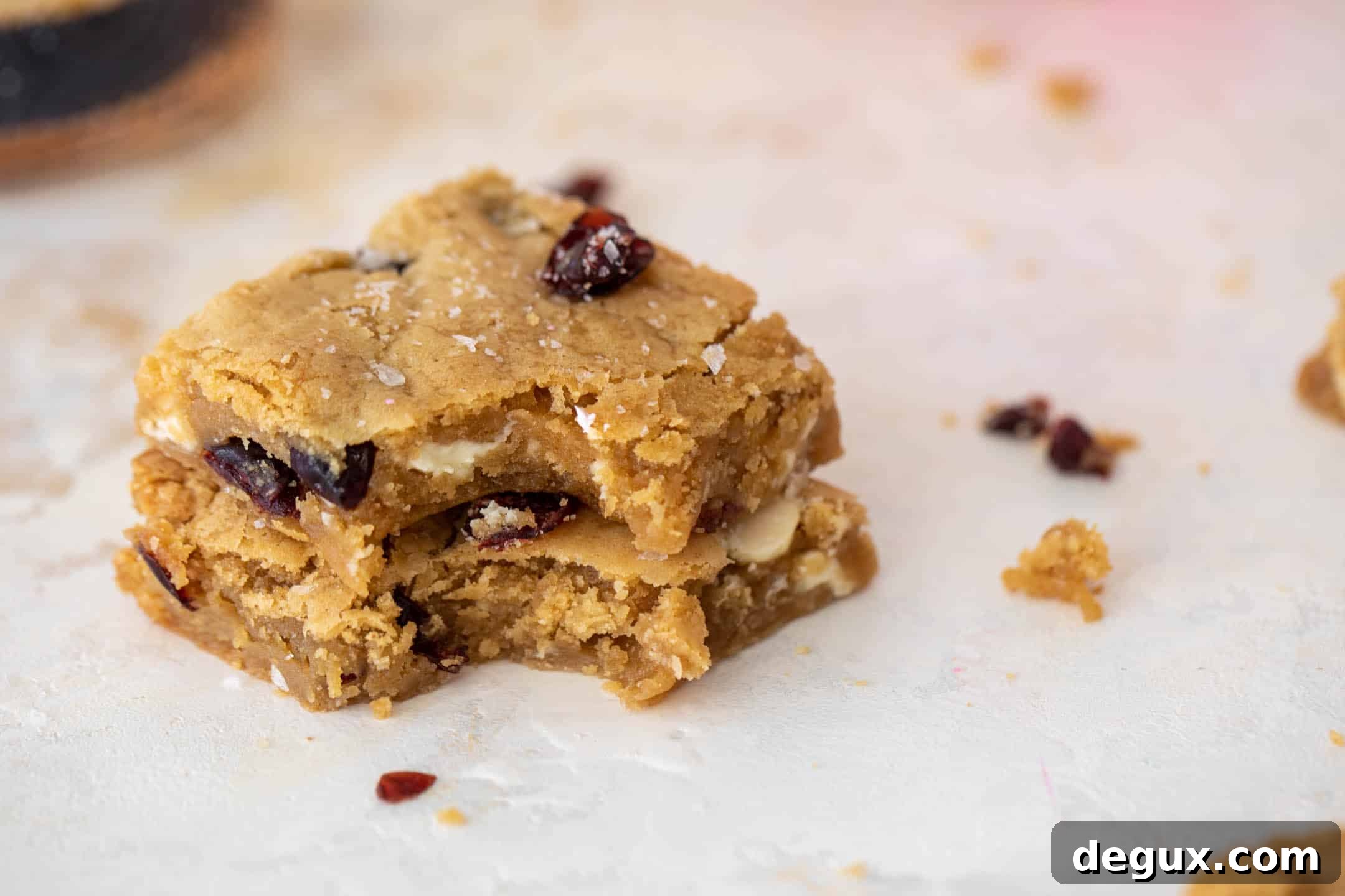 Salted Brown Butter Cranberry White Chocolate Cookie Bars 11 salted cranberry white chocolate cookie bars