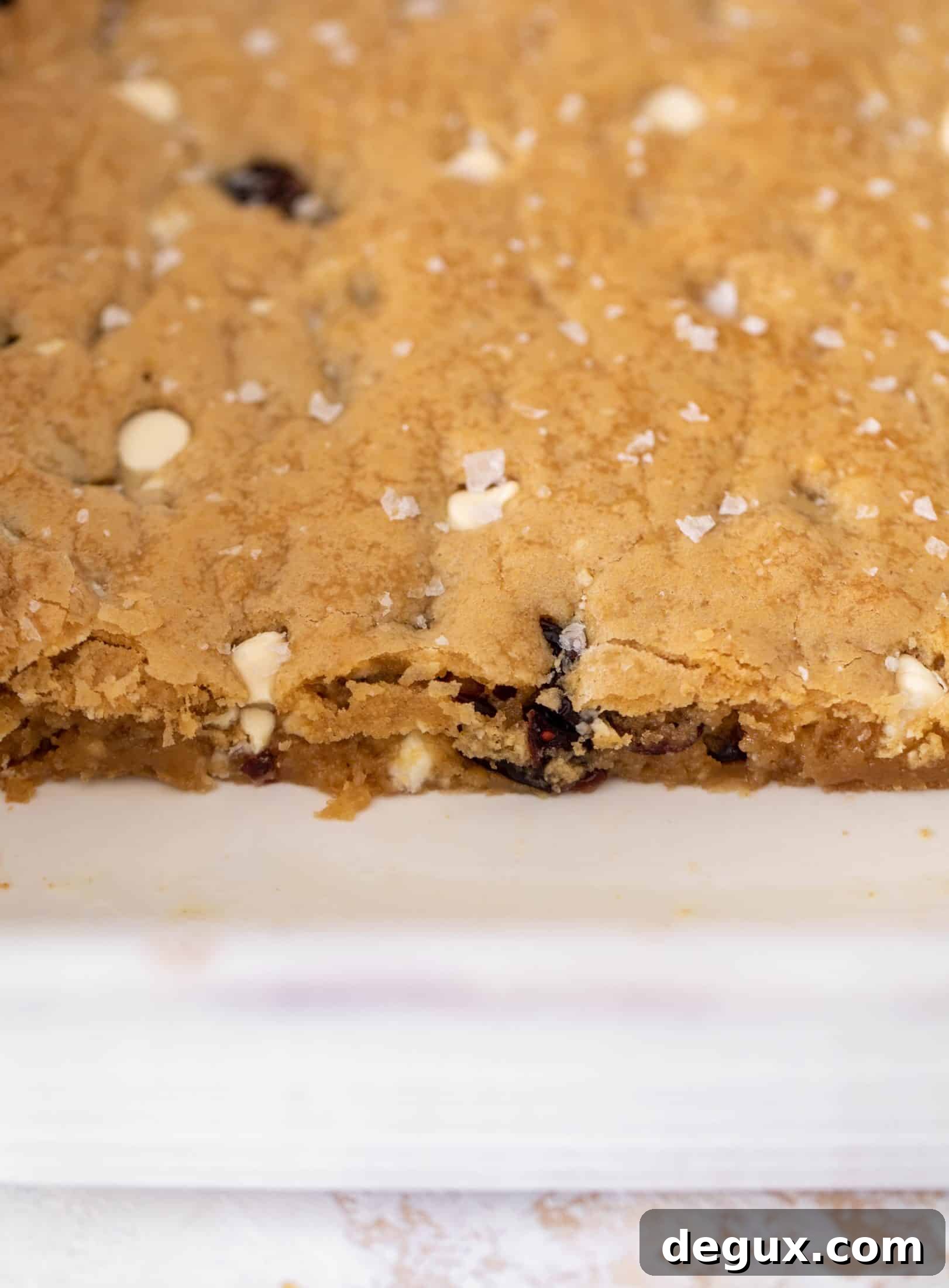 Salted Brown Butter Cranberry White Chocolate Cookie Bars 6 salted cranberry white chocolate cookie bars