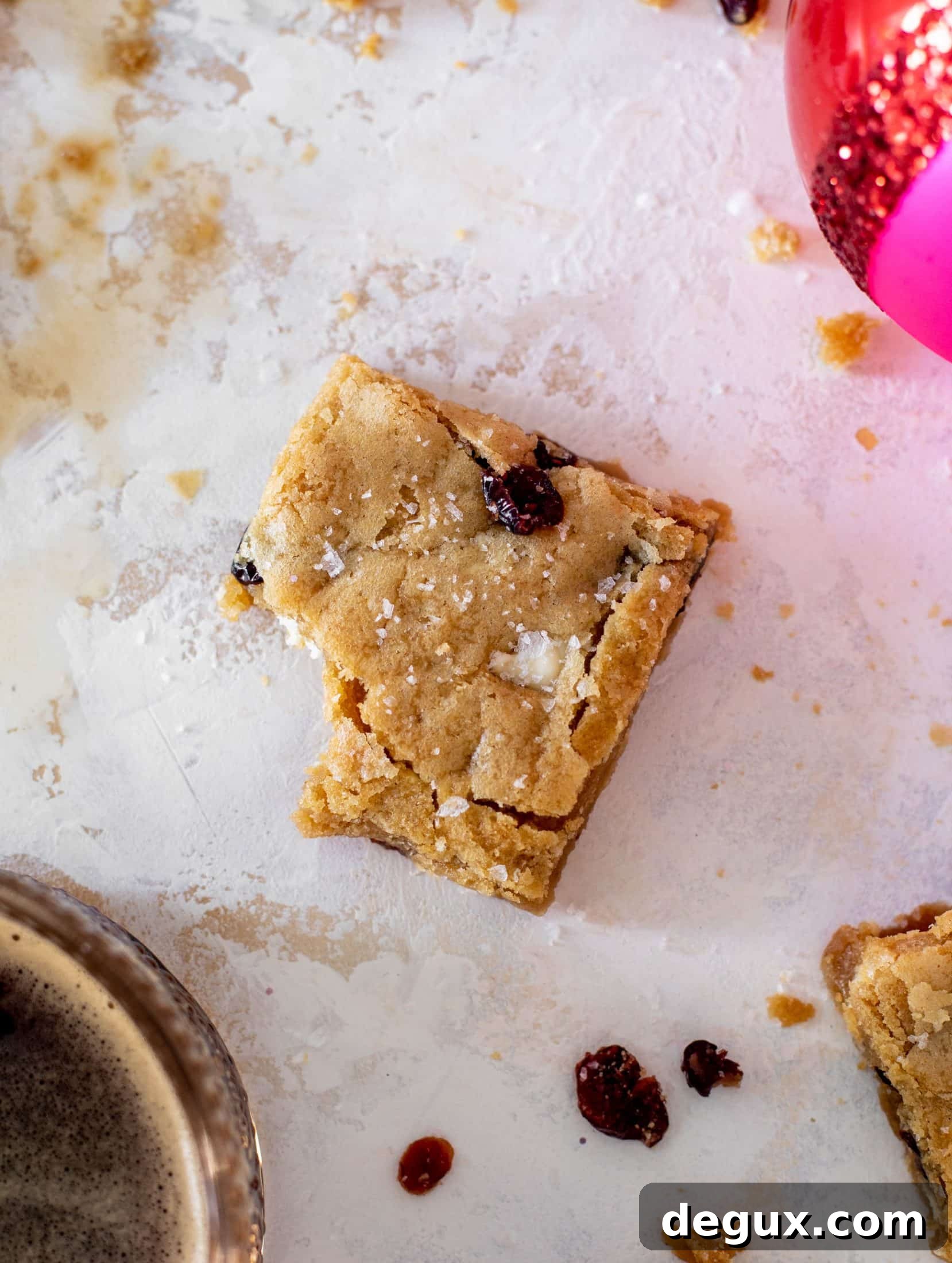 Salted Brown Butter Cranberry White Chocolate Cookie Bars 8 salted cranberry white chocolate cookie bars