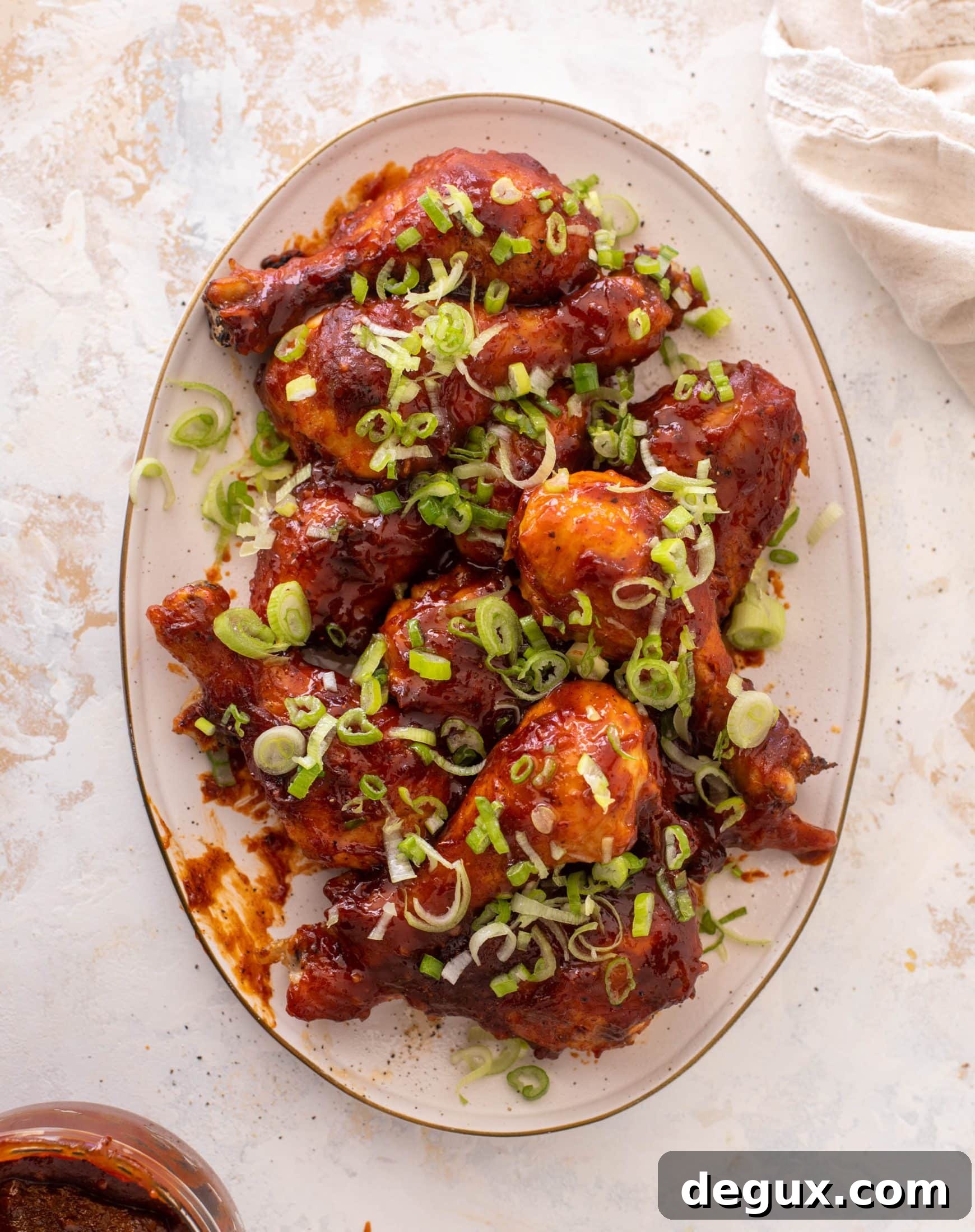 Oven-Baked BBQ Chicken Drumsticks with Sticky Glaze 2 baked BBQ chicken drumsticks