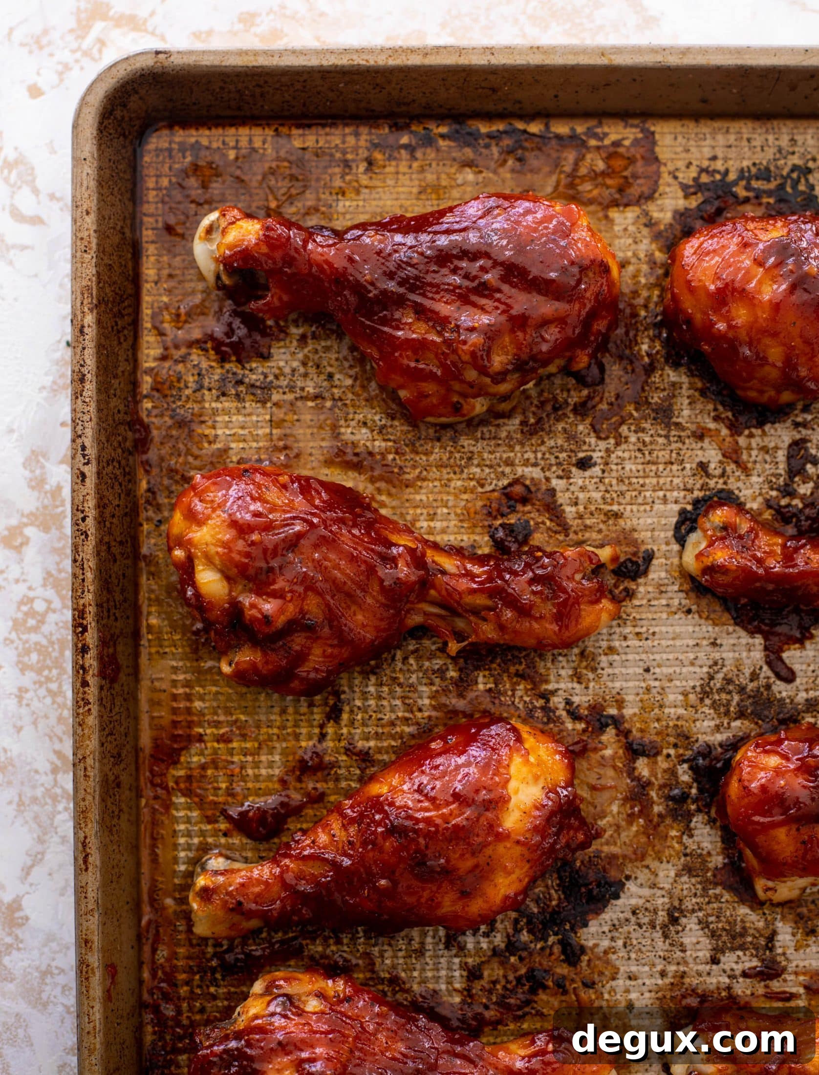Oven-Baked BBQ Chicken Drumsticks with Sticky Glaze 6 baked BBQ chicken drumsticks