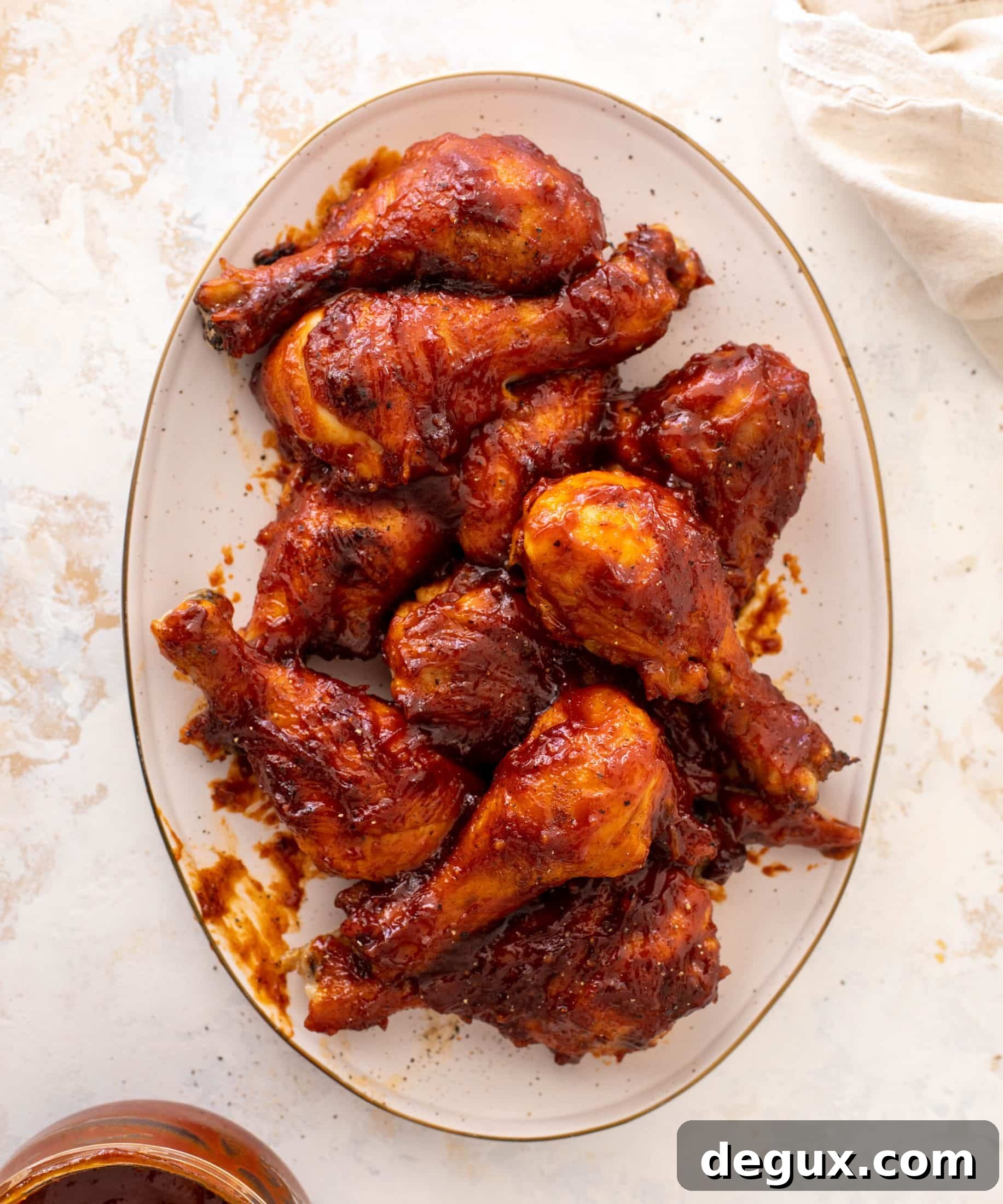 Oven-Baked BBQ Chicken Drumsticks with Sticky Glaze 7 baked BBQ chicken drumsticks