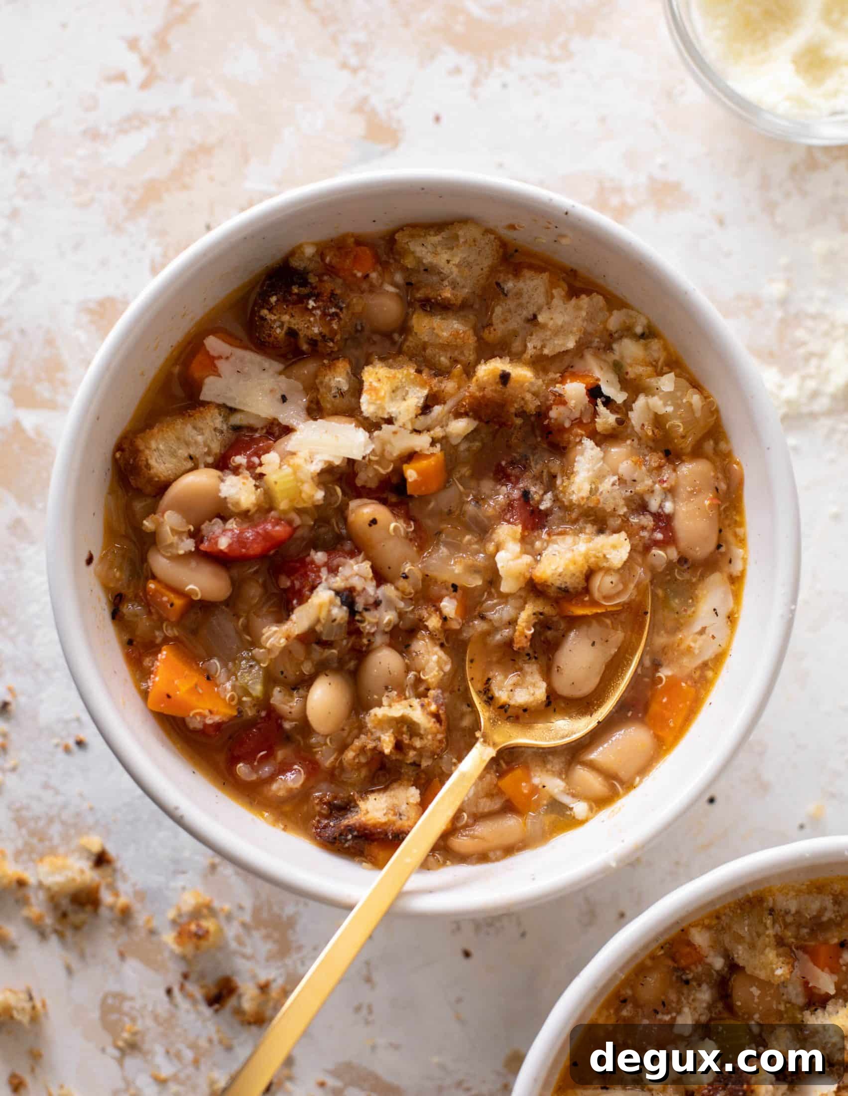 fire roasted quinoa white bean soup