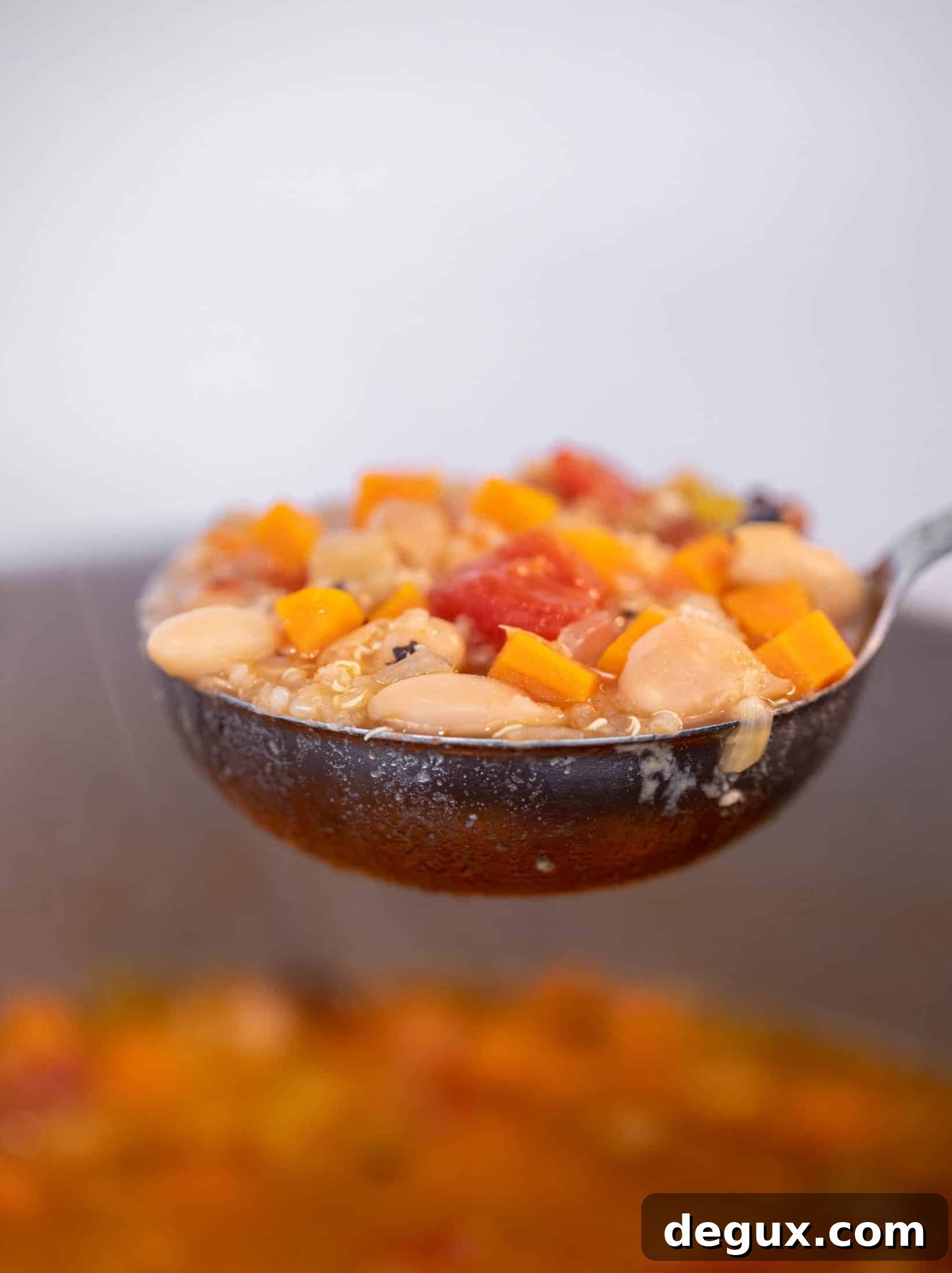 fire roasted quinoa white bean soup