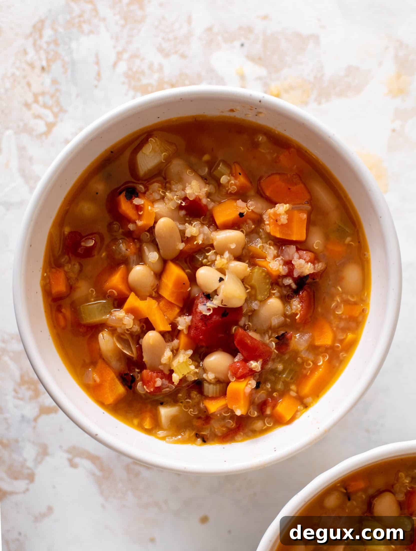 fire roasted quinoa white bean soup
