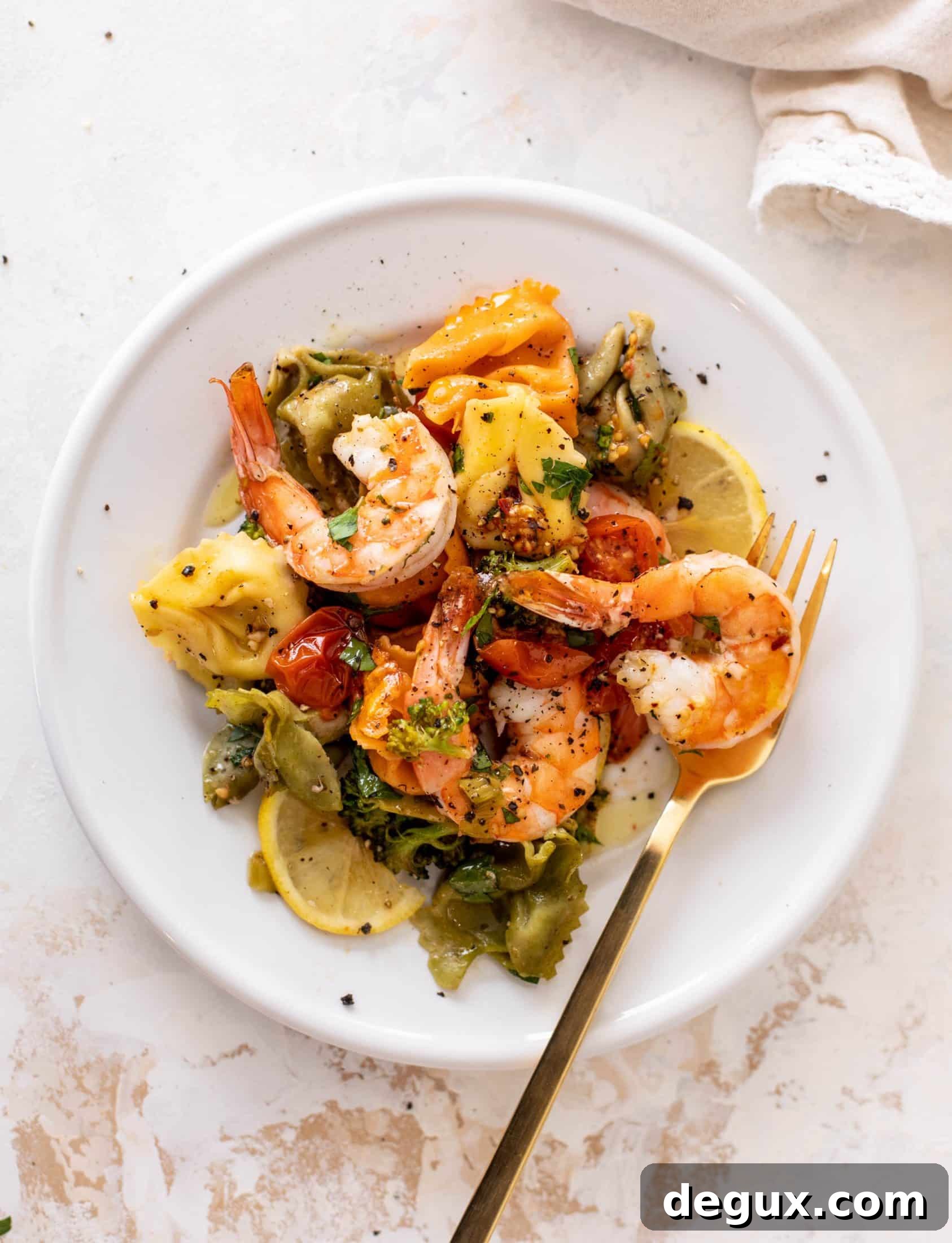 sheet pan shrimp tortellini & vegetables