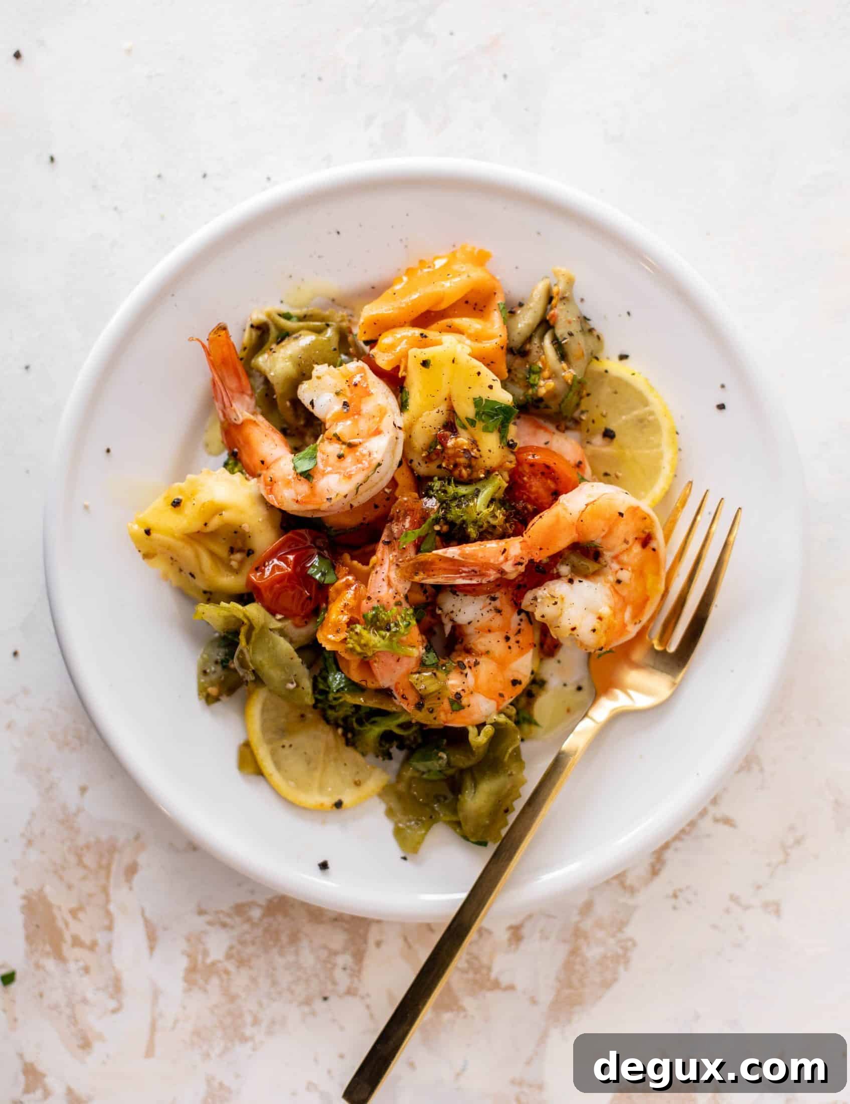 sheet pan shrimp tortellini & vegetables