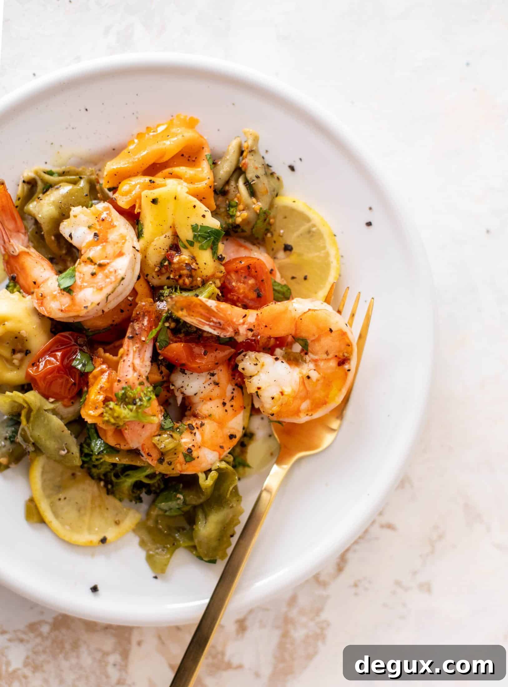 sheet pan shrimp tortellini & vegetables