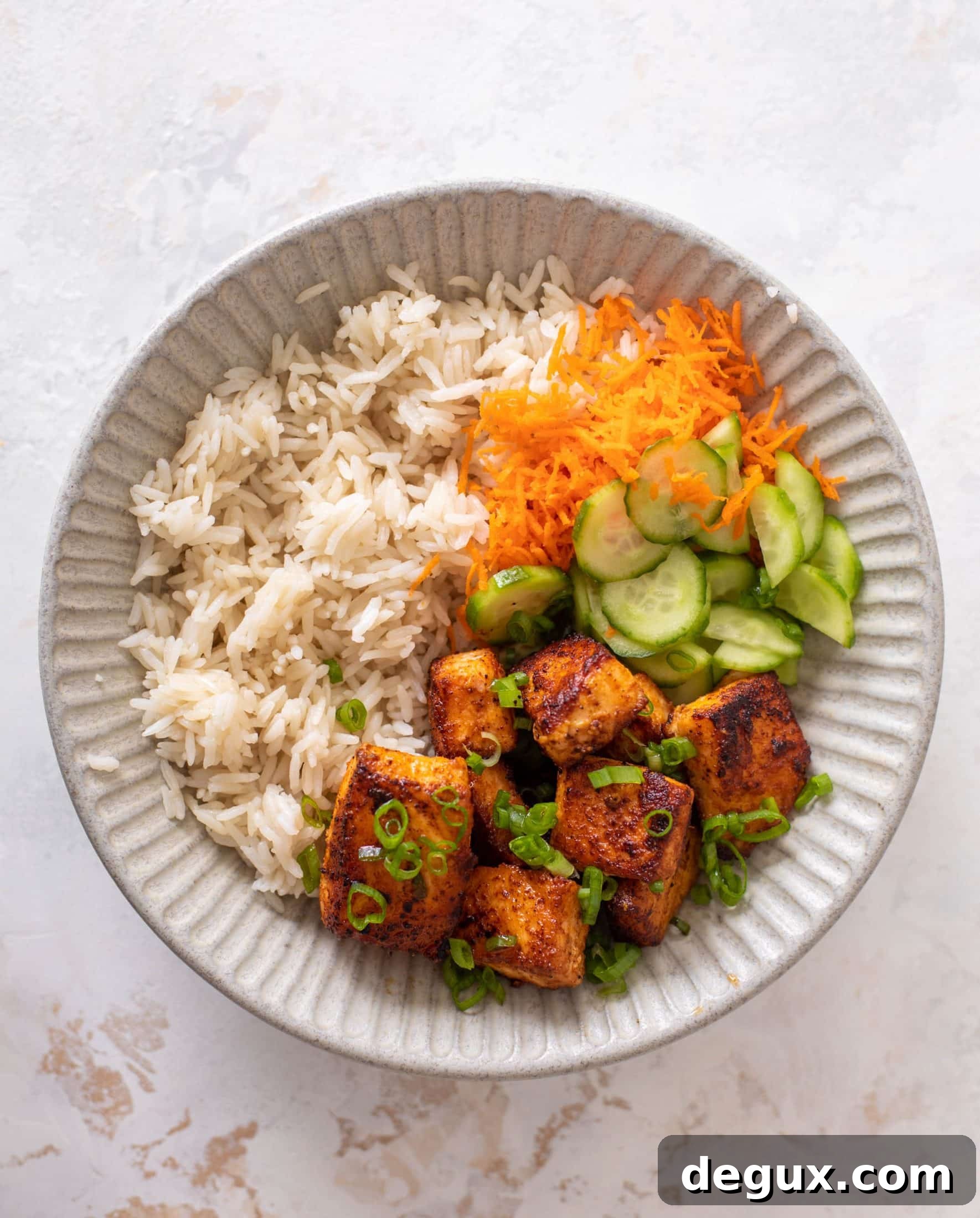 Bang Bang Salmon Rice Bowl Recipe: Spicy Creamy Salmon Bowl 6 bang bang salmon bowls