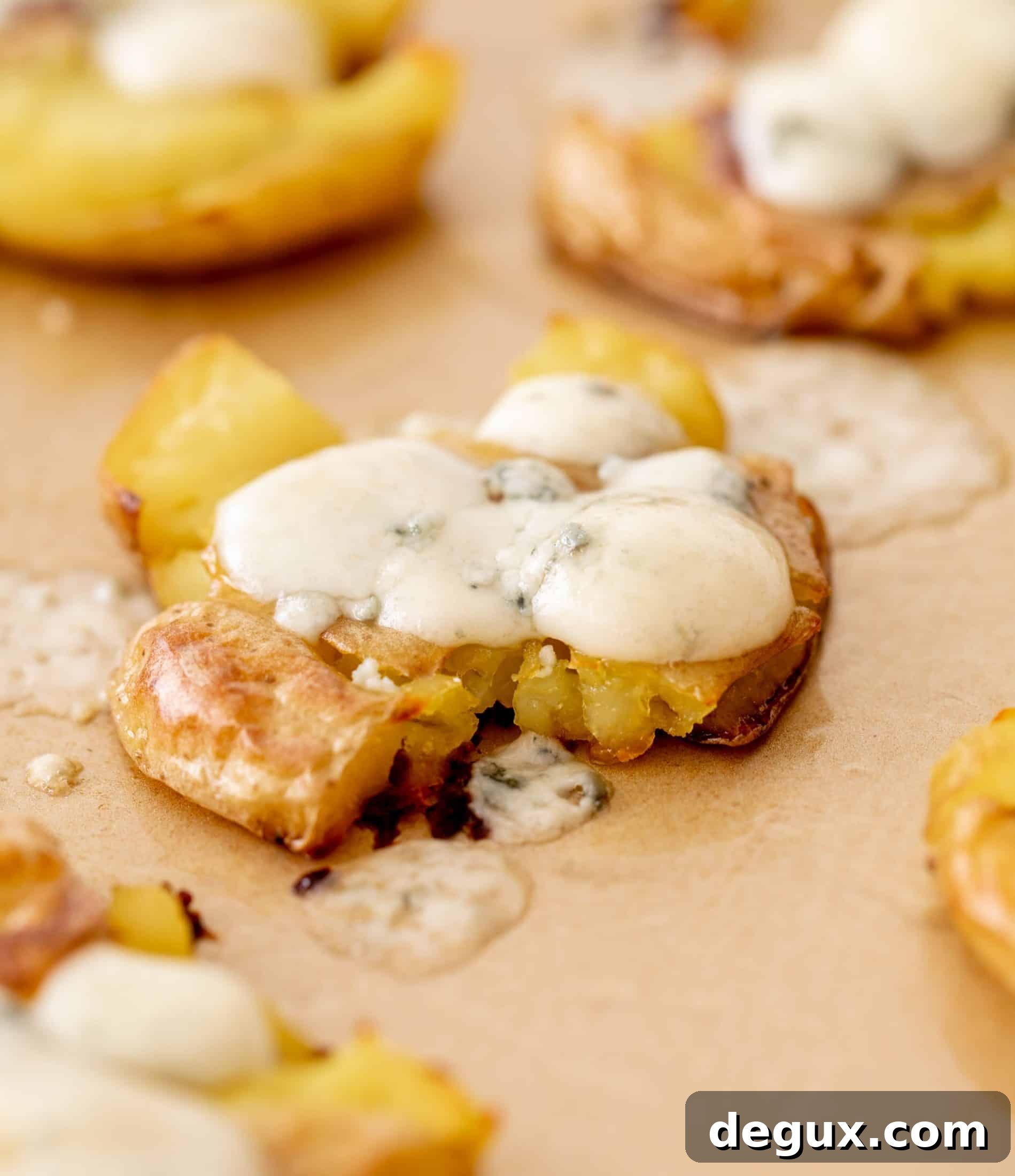 crispy buffalo wing smashed potatoes